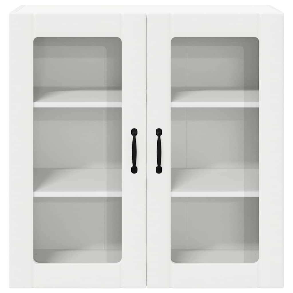 Wall Glass Cabinet LUCCA White 80 x 31 x 80 cm Engineered Wood
