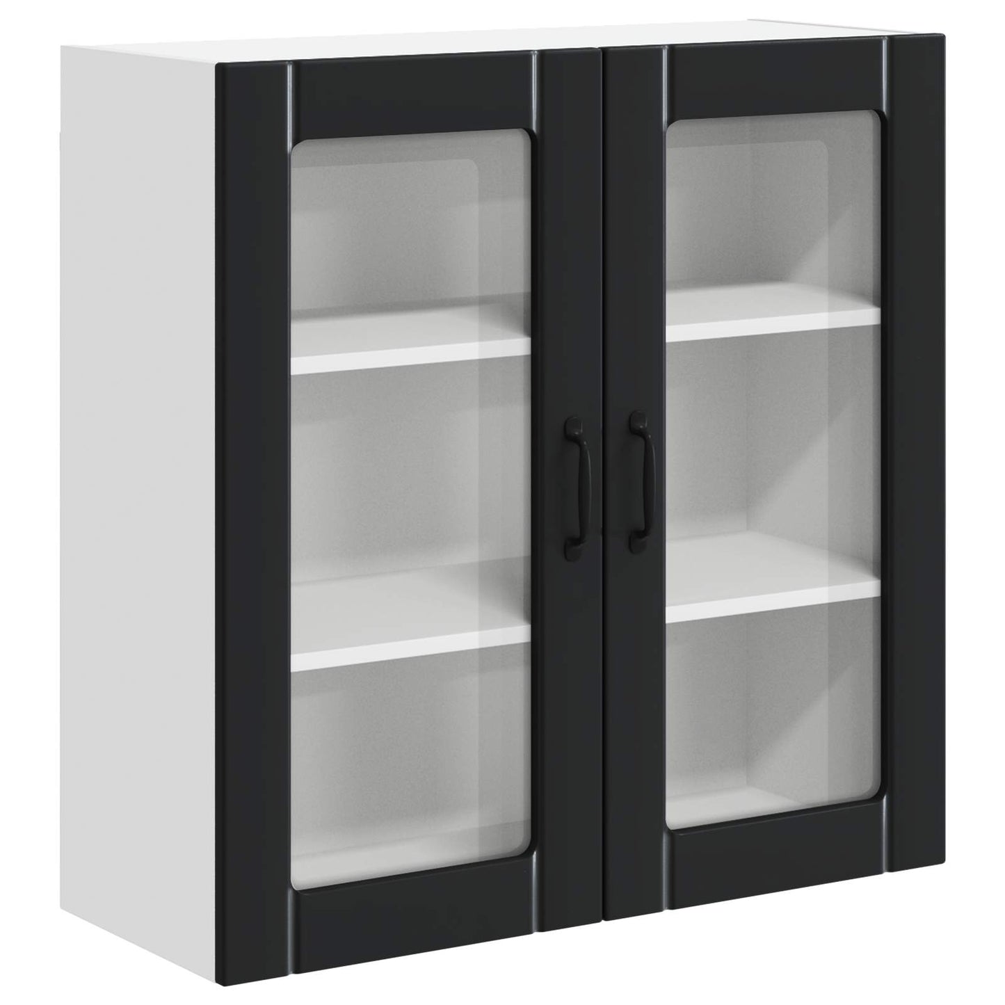 Wall Glass Cabinet LUCCA Black 80 x 31 x 80 cm Engineered Wood