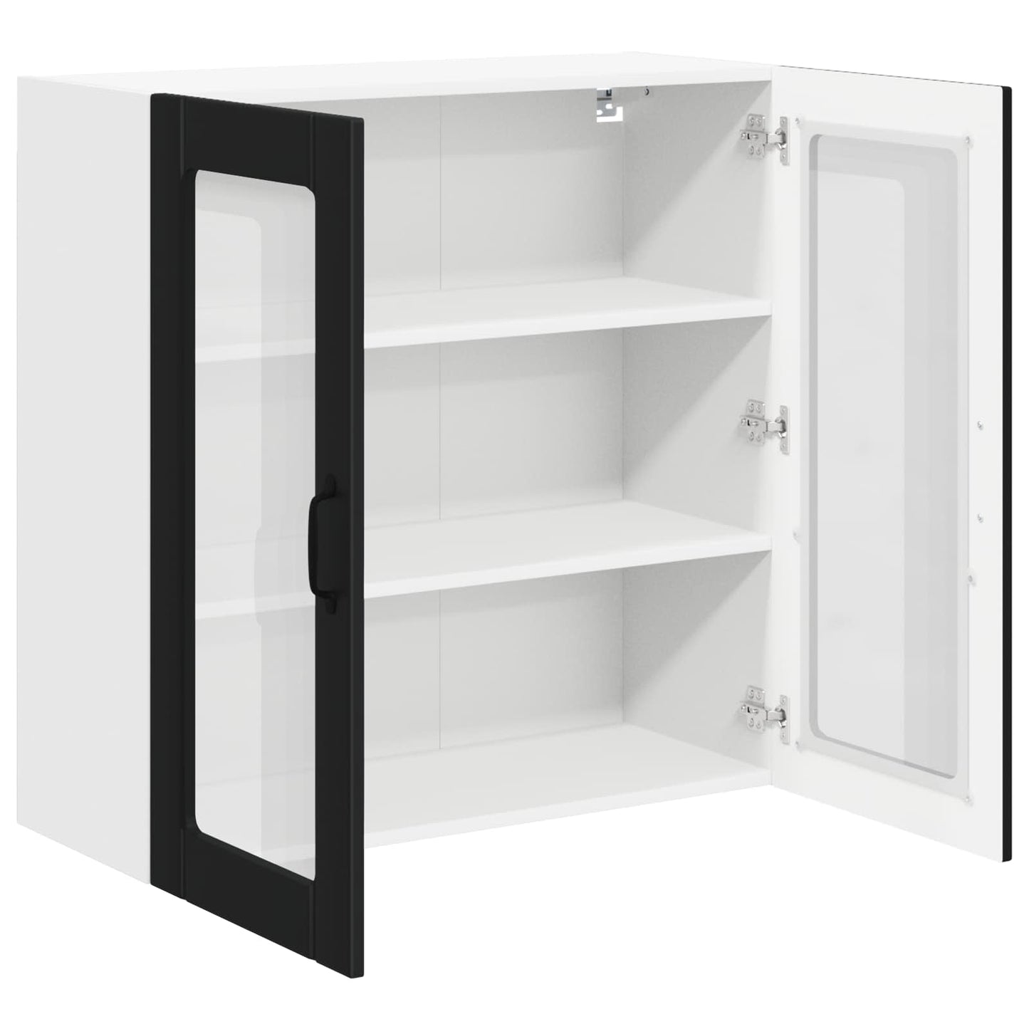 Wall Glass Cabinet LUCCA Black 80 x 31 x 80 cm Engineered Wood