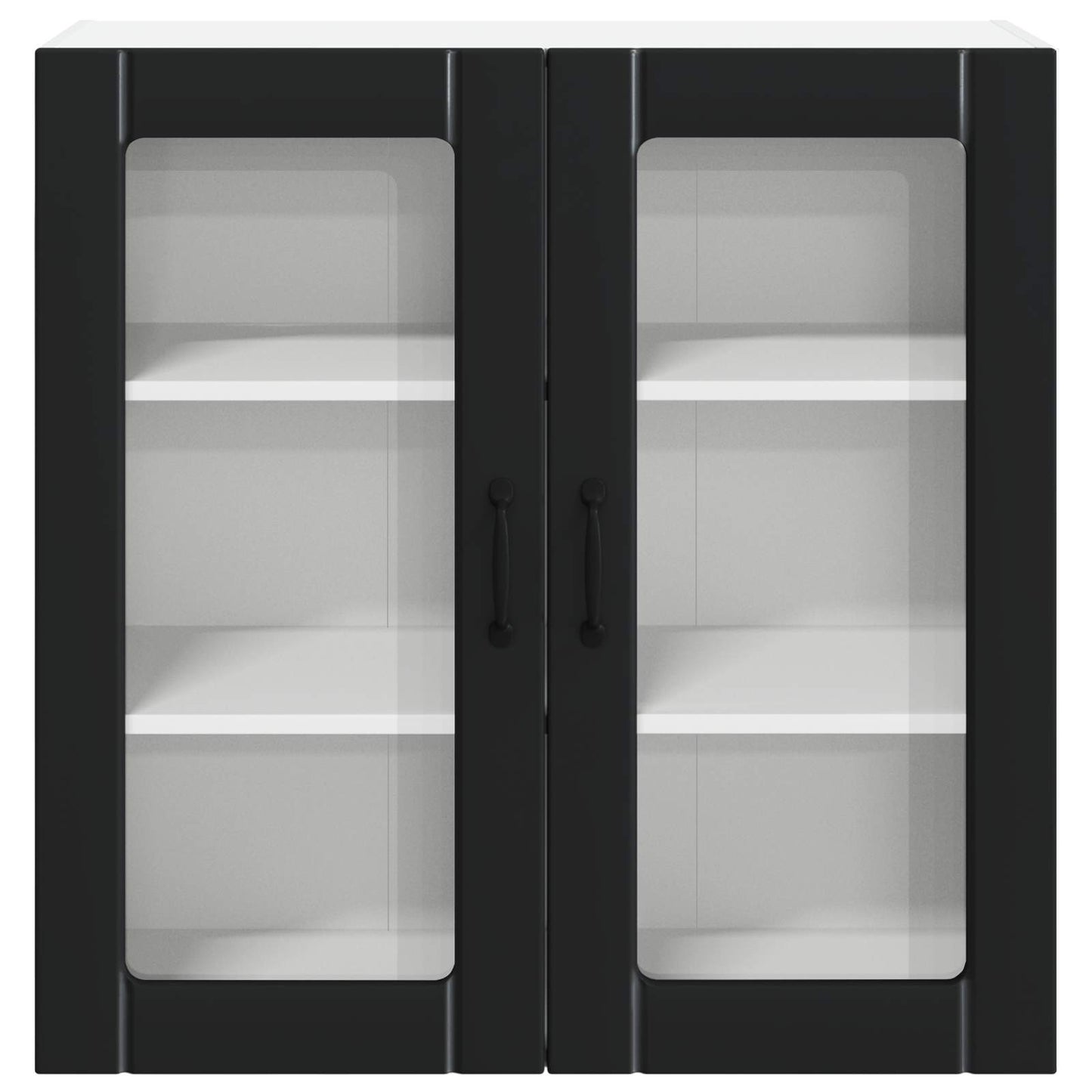 Wall Glass Cabinet LUCCA Black 80 x 31 x 80 cm Engineered Wood