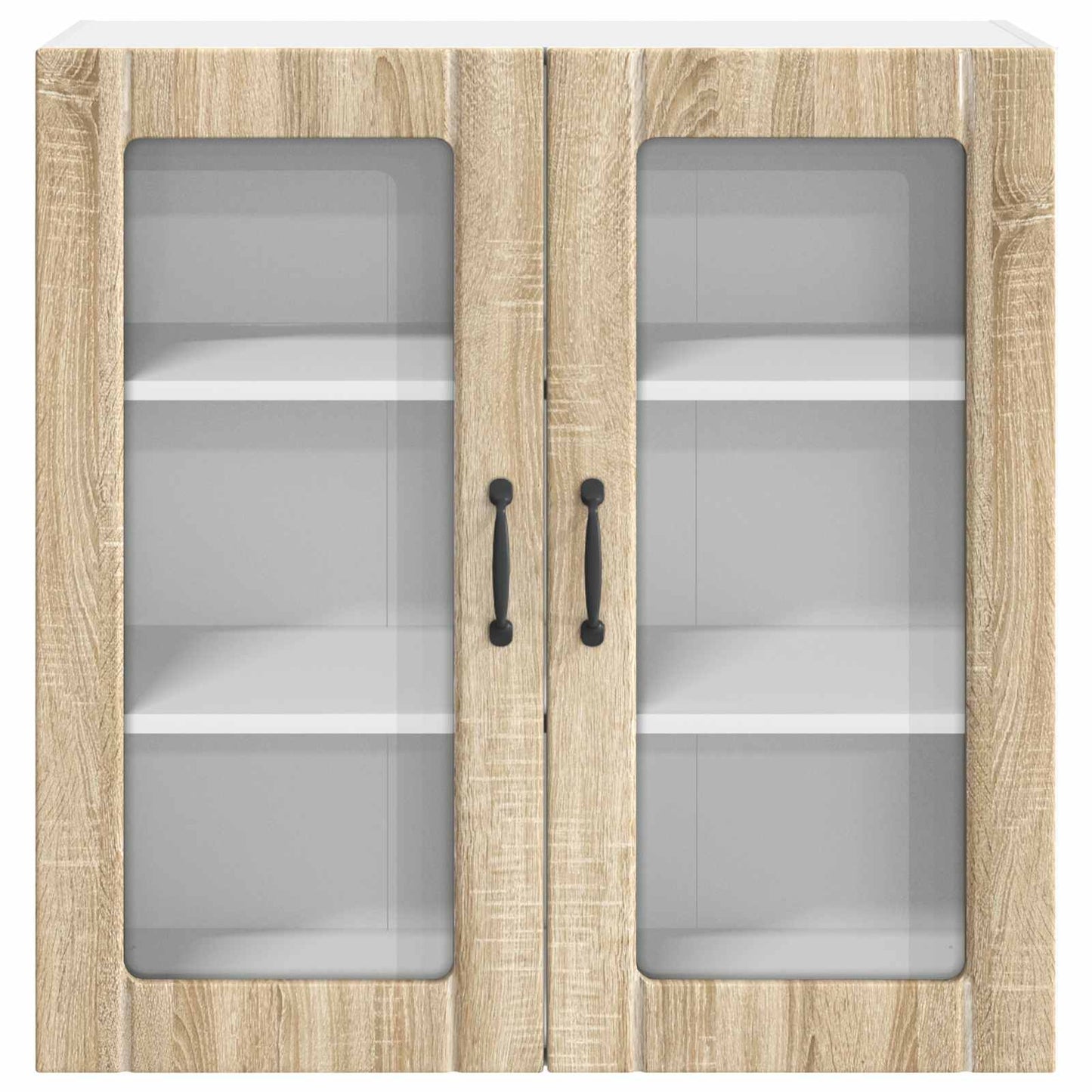 Wall Glass Cabinet LUCCA Sonoma Oak 80 x 31 x 80 cm