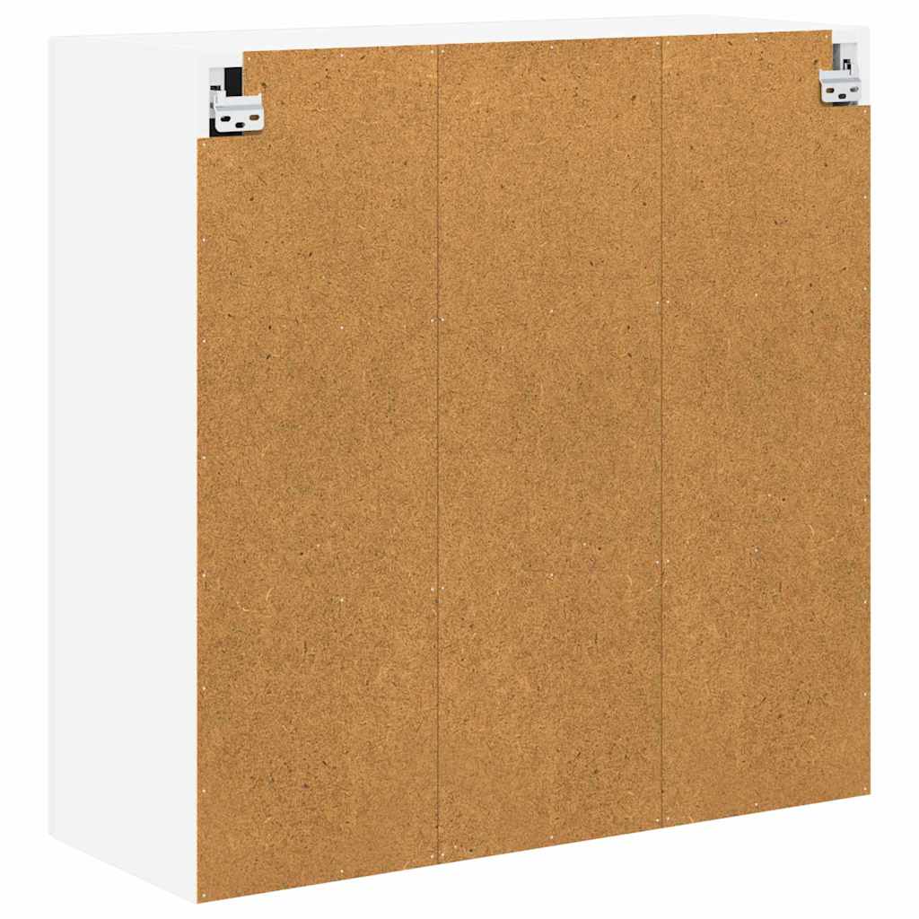 Wall Glass Cabinet LUCCA High Gloss White 80 x 31 x 80 cm