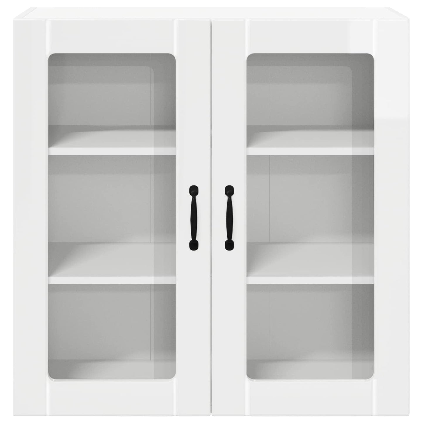Wall Glass Cabinet LUCCA High Gloss White 80 x 31 x 80 cm