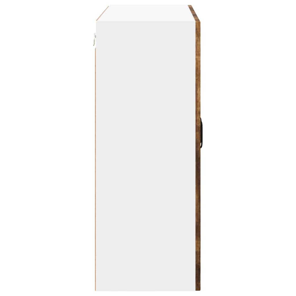 Wall Glass Cabinet Lucca Smoked Oak 80 x 31 x 80 cm