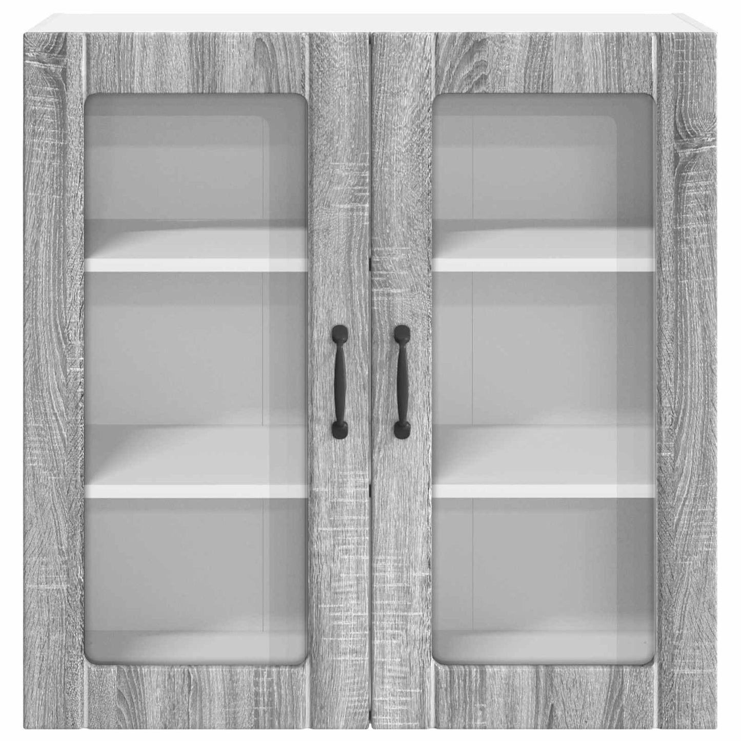 Wall Glass Cabinet LUCCA Grey Sonoma 80 x 31 x 80 cm