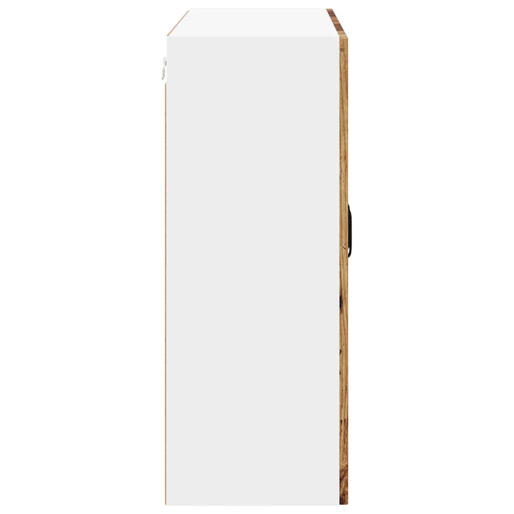 Wall Glass Cabinet LUCCA Old Wood 80 x 31 x 80 cm