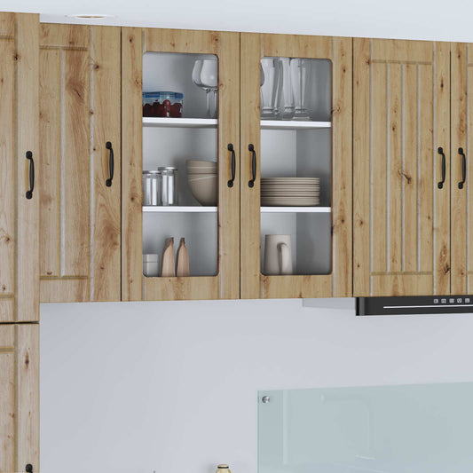 Wall Glass Cabinet LUCCA Artisan Oak 80 x 31 x 80 cm