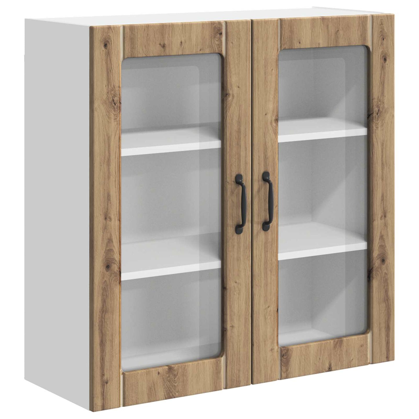 Wall Glass Cabinet LUCCA Artisan Oak 80 x 31 x 80 cm