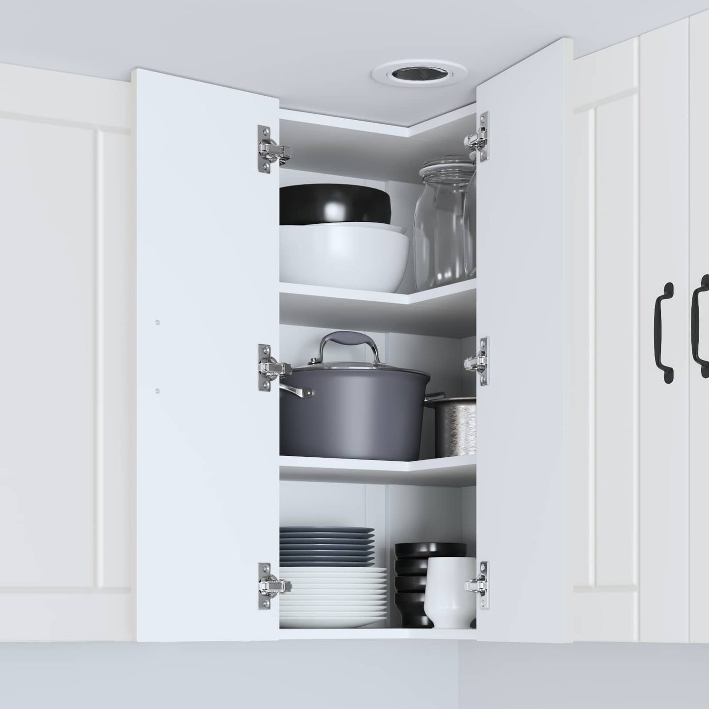 Wall Corner Cabinet LUCCA White 57 x 57 x 80 cm Engineered Wood