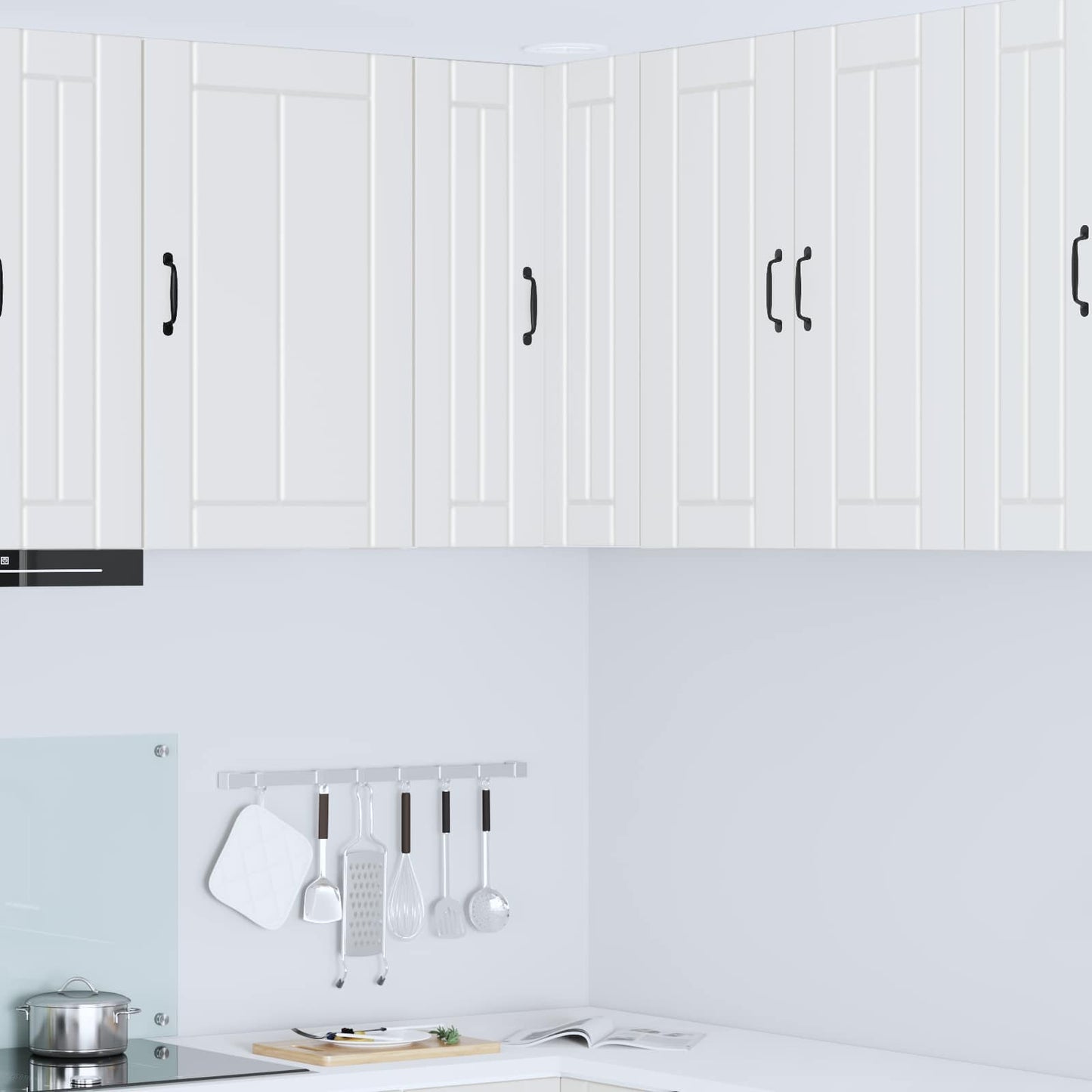 Wall Corner Cabinet LUCCA White 57 x 57 x 80 cm Engineered Wood
