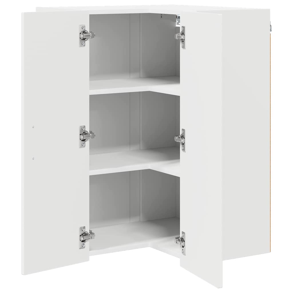 Wall Corner Cabinet LUCCA White 57 x 57 x 80 cm Engineered Wood