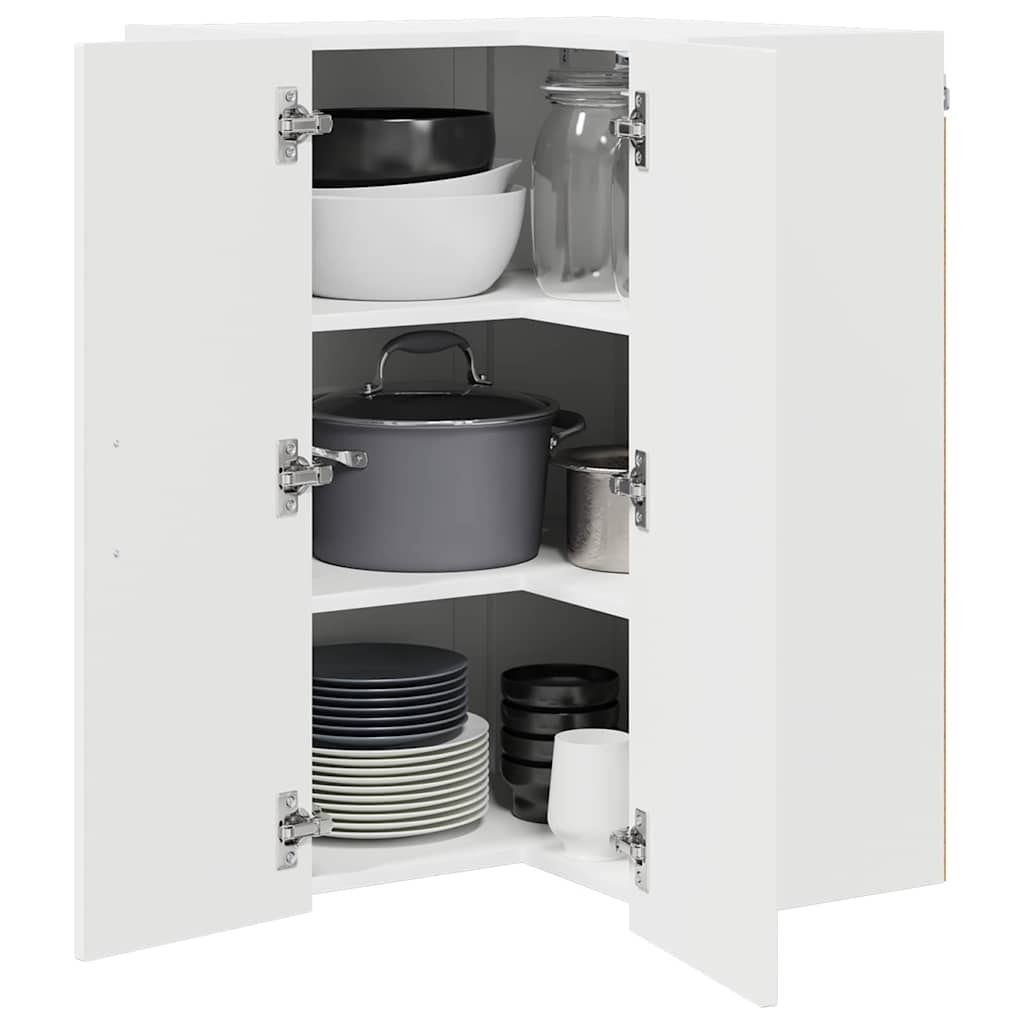 Wall Corner Cabinet LUCCA White 57 x 57 x 80 cm Engineered Wood