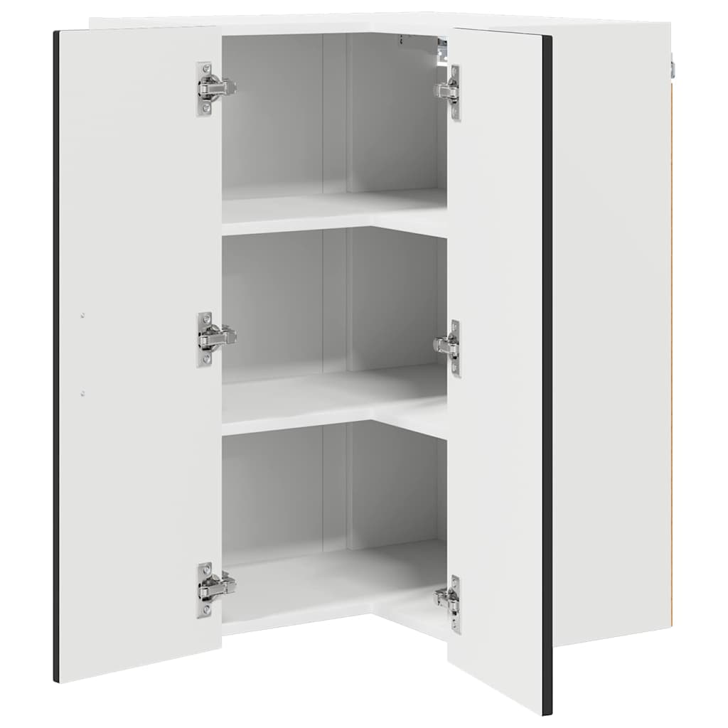 Wall Corner Cabinet LUCCA Black 57 x 57 x 80 cm Engineered Wood