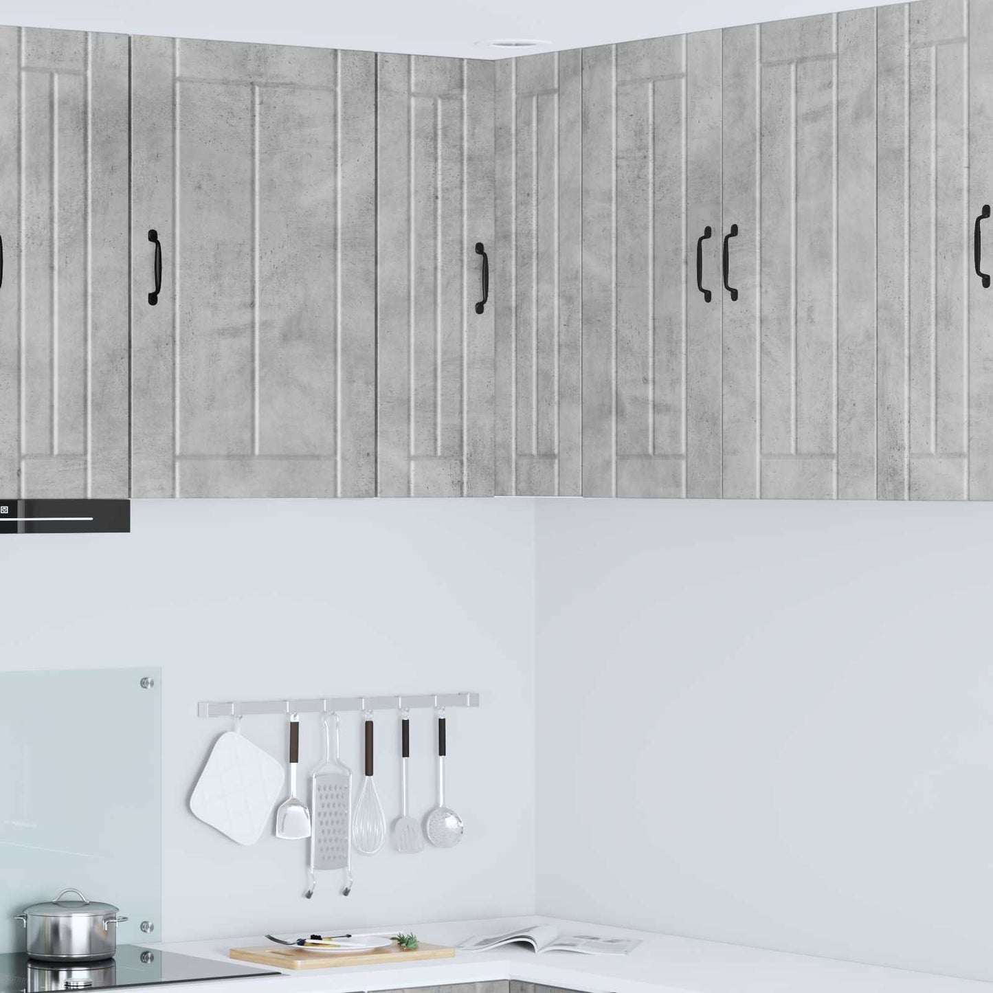 Wall Corner Cabinet LUCCA Concrete Grey 57 x 57 x 80 cm