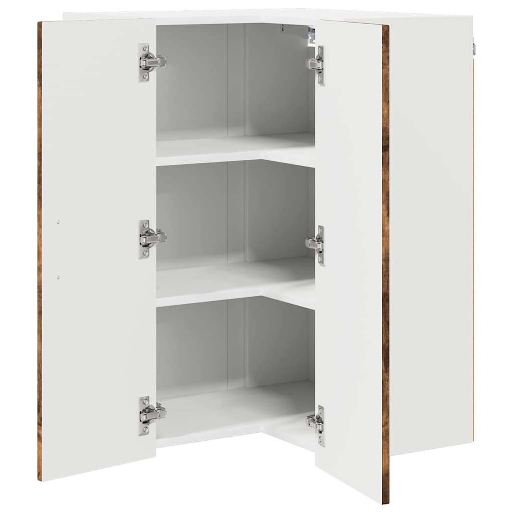 Wall Corner Cabinet LUCCA Smoked Oak 57 x 57 x 80 cm