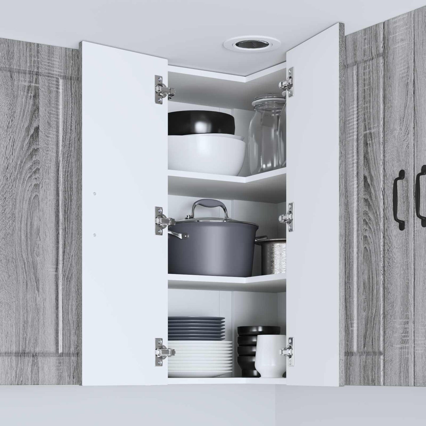 Wall Corner Cabinet LUCCA Grey Sonoma 57 x 57 x 80 cm
