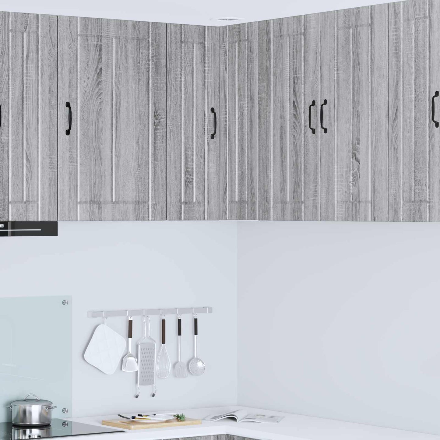 Wall Corner Cabinet LUCCA Grey Sonoma 57 x 57 x 80 cm