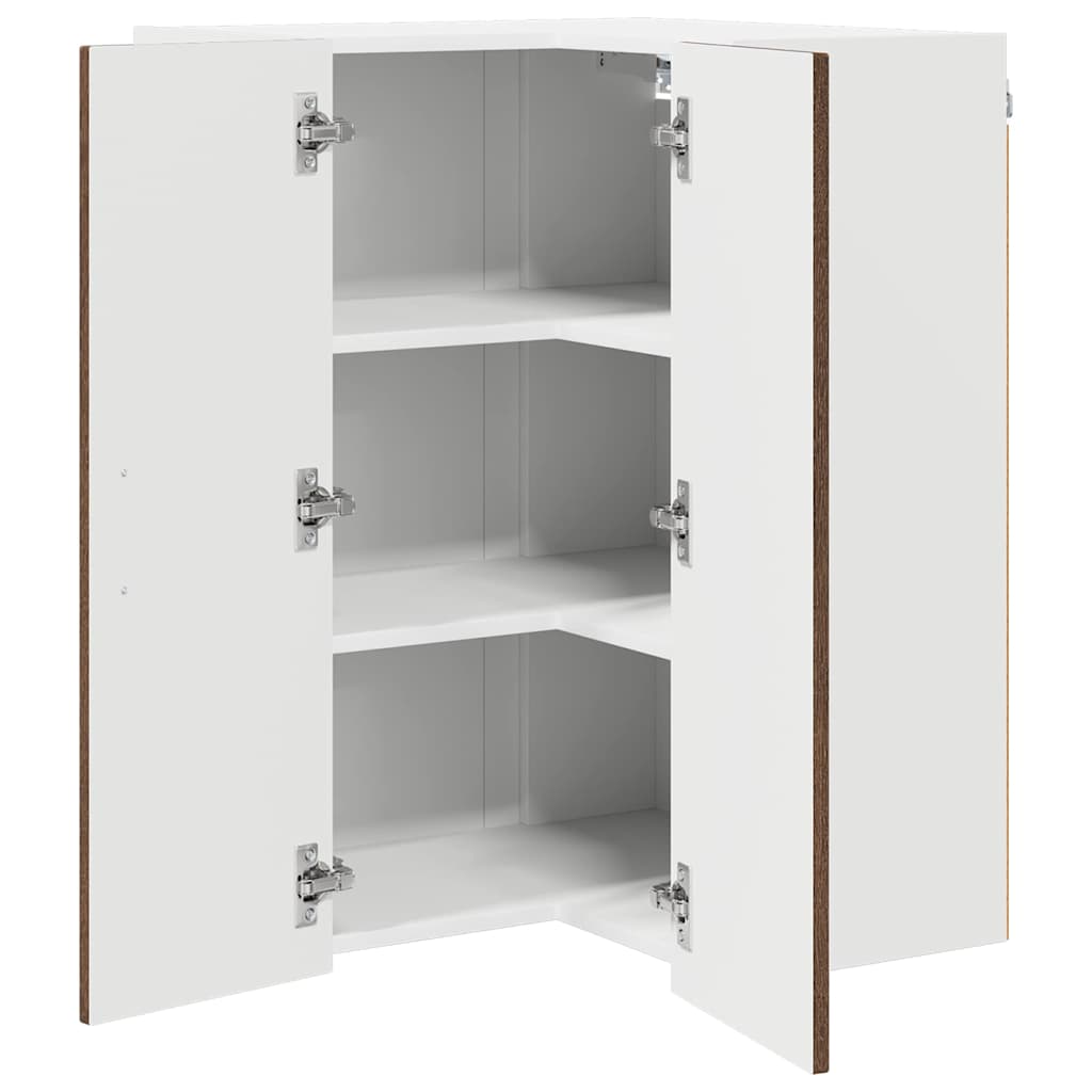 Wall Corner Cabinet LUCCA Brown Oak 57 x 57 x 80 cm