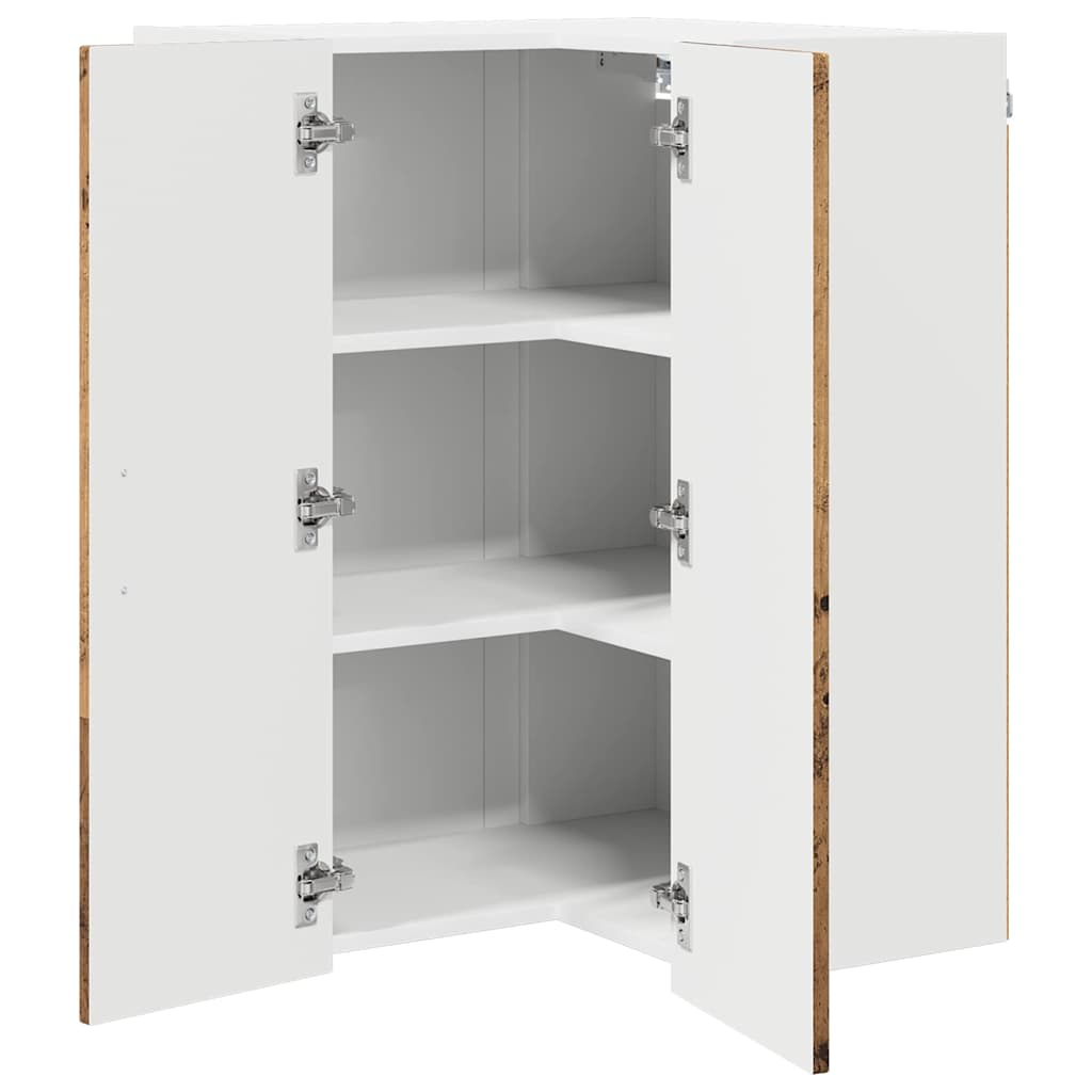 Wall Corner Cabinet LUCCA Old Wood 57 x 57 x 80 cm