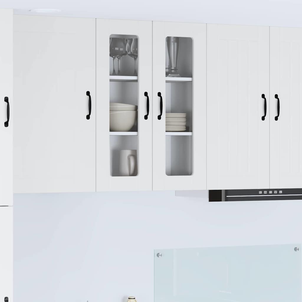 Wall Glass Cabinet LUCCA White 60 x 31 x 80 cm Engineered Wood