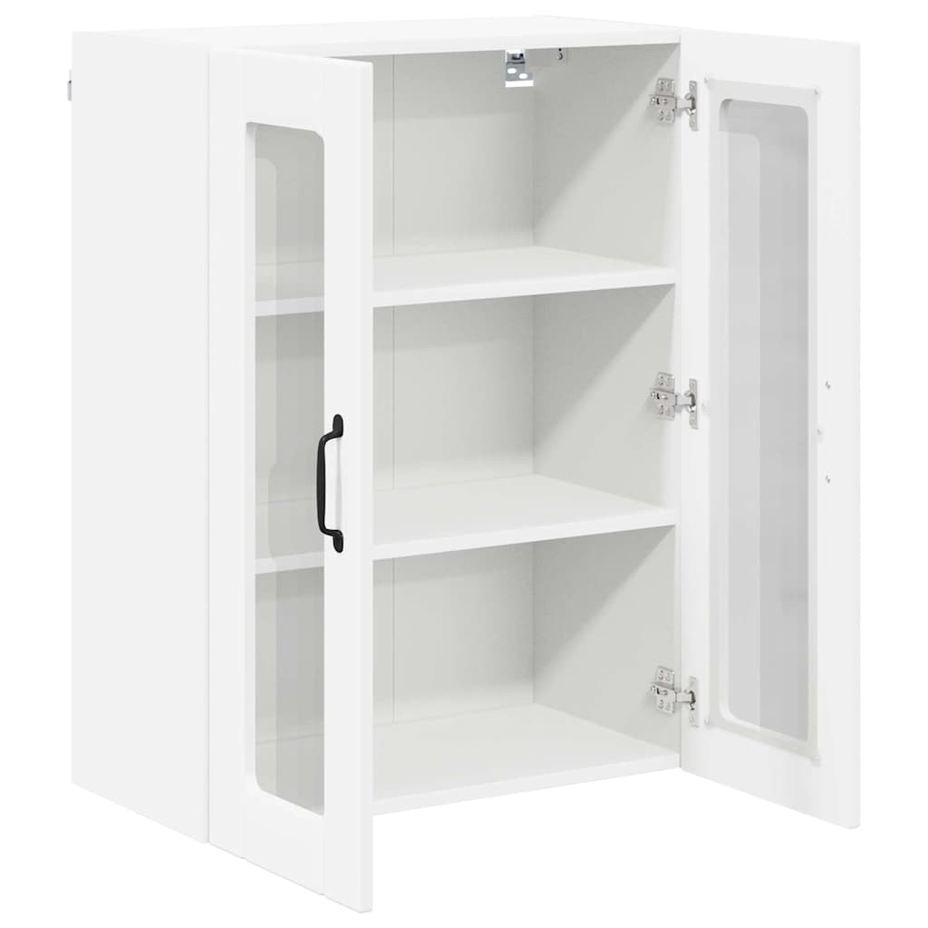 Wall Glass Cabinet LUCCA White 60 x 31 x 80 cm Engineered Wood