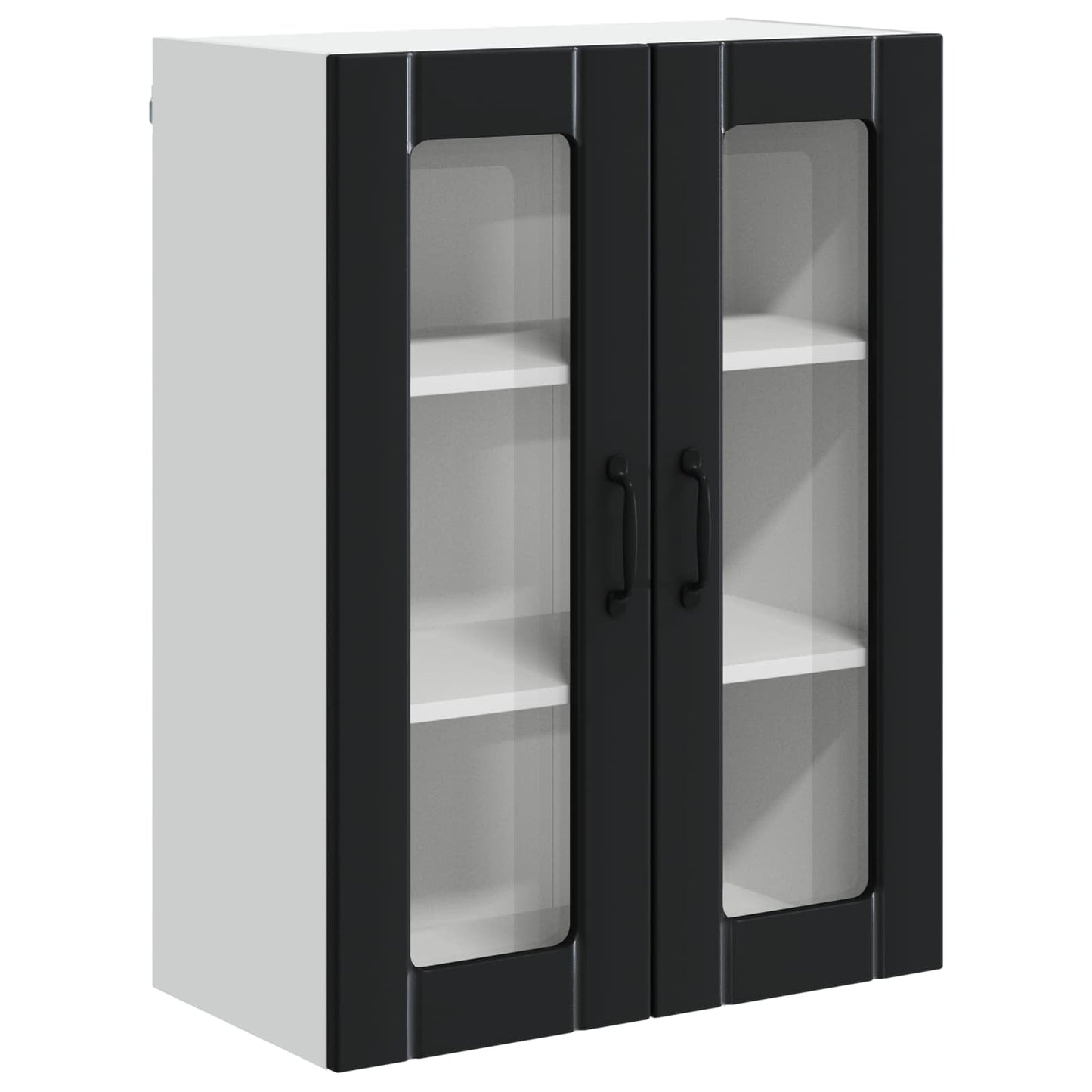Wall Glass Cabinet LUCCA Black 60 x 31 x 80 cm Engineered Wood