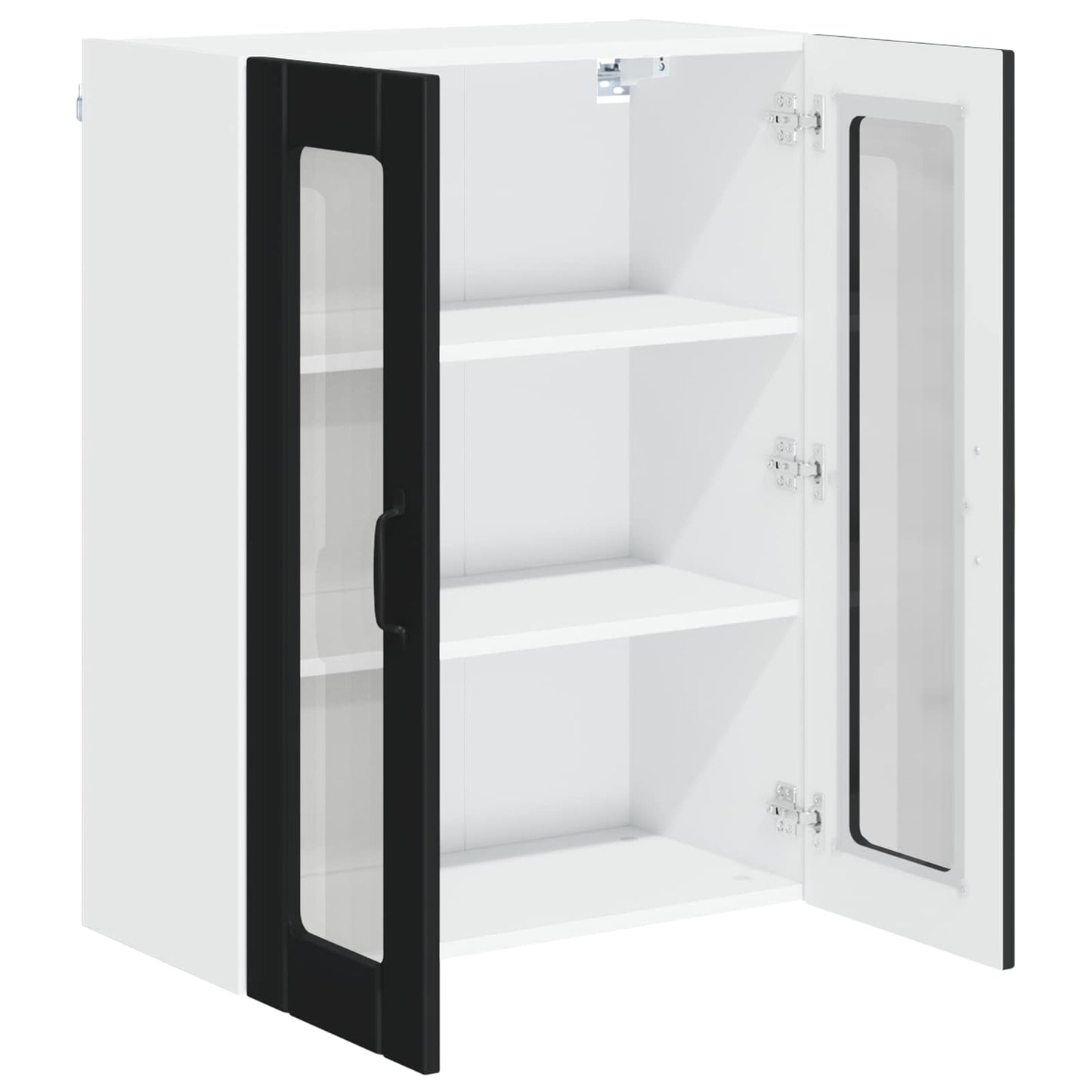 Wall Glass Cabinet LUCCA Black 60 x 31 x 80 cm Engineered Wood