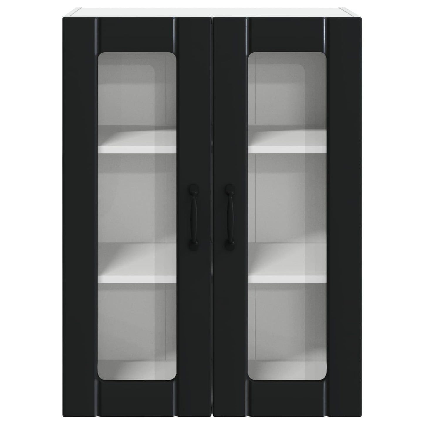 Wall Glass Cabinet LUCCA Black 60 x 31 x 80 cm Engineered Wood