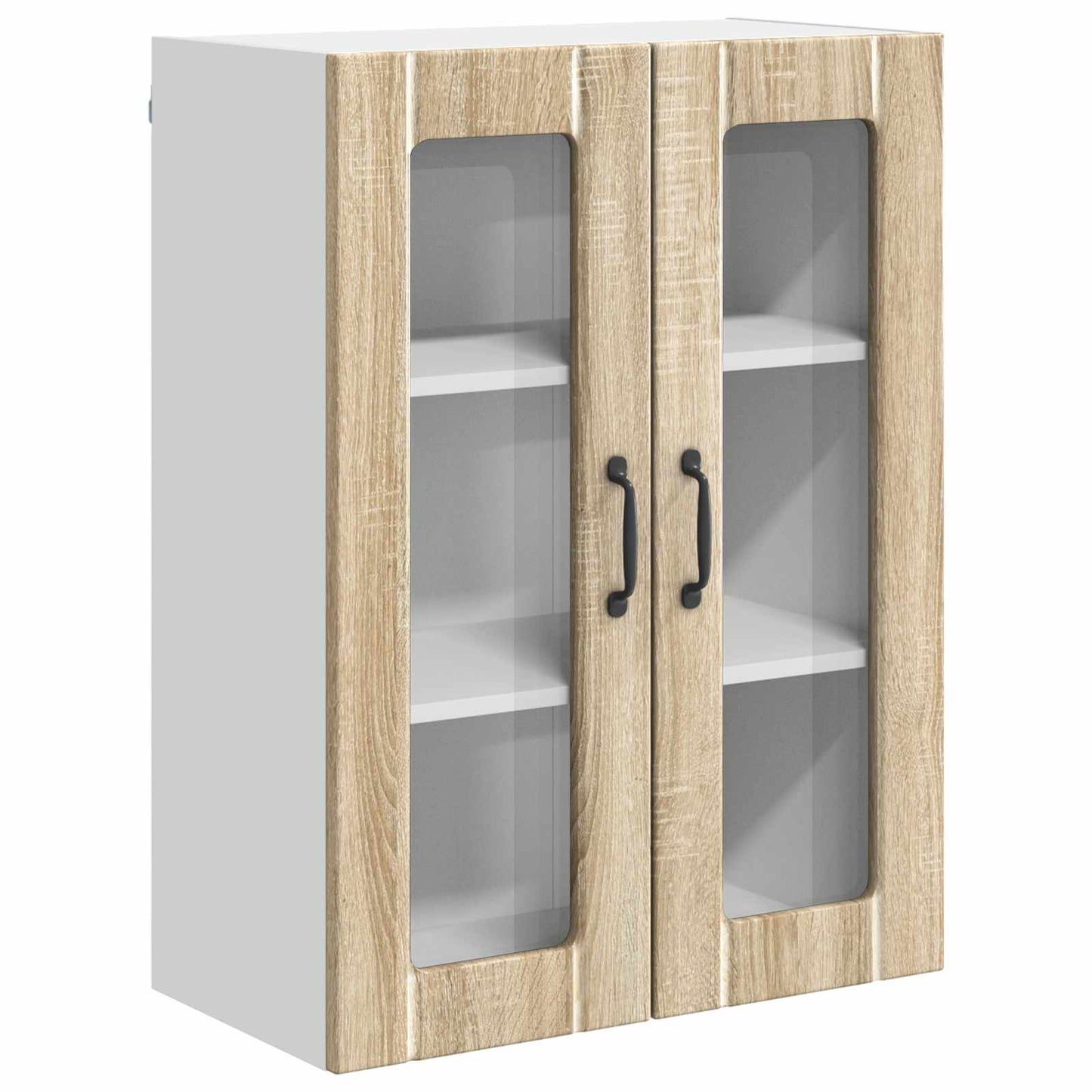 Wall Glass Cabinet LUCCA Sonoma Oak 60 x 31 x 80 cm