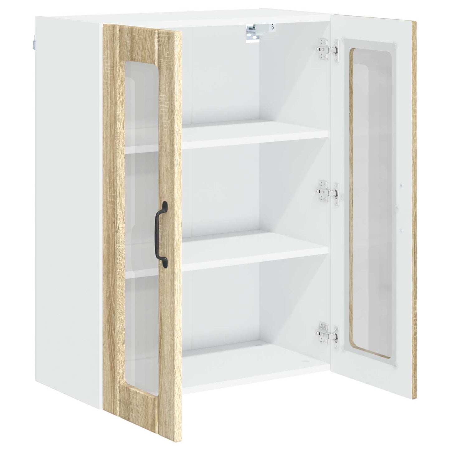 Wall Glass Cabinet LUCCA Sonoma Oak 60 x 31 x 80 cm