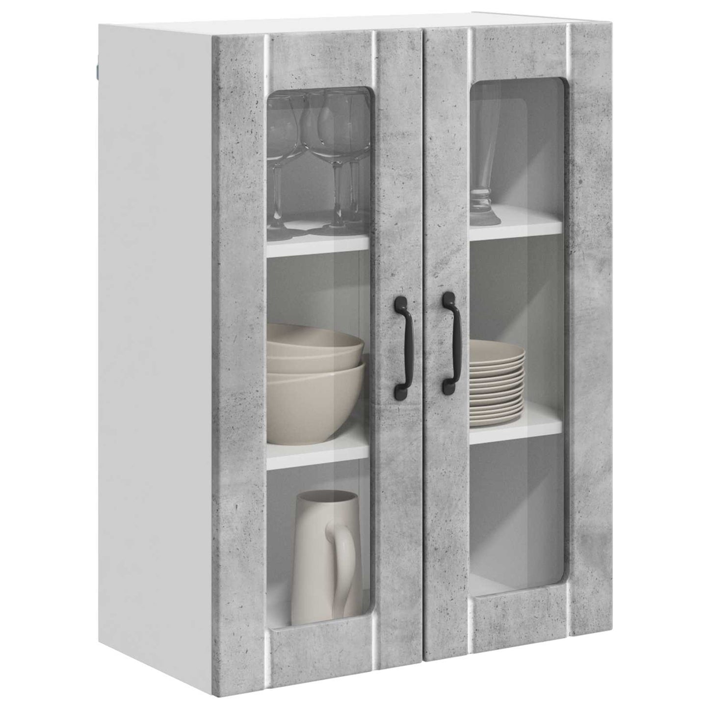 Wall Glass Cabinet LUCCA Concrete Grey 60 x 31 x 80 cm