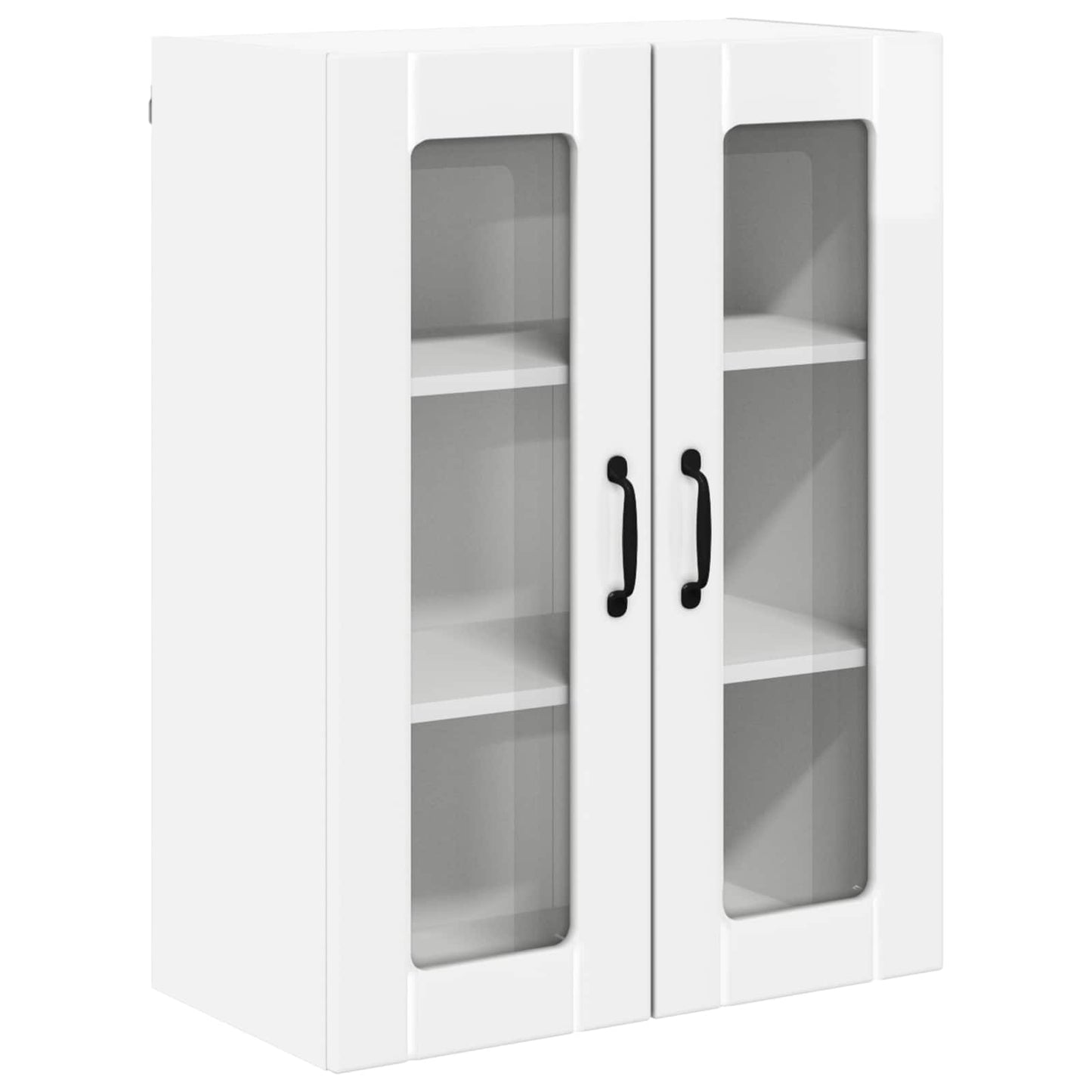 Wall Glass Cabinet LUCCA High Gloss White 60 x 31 x 80 cm