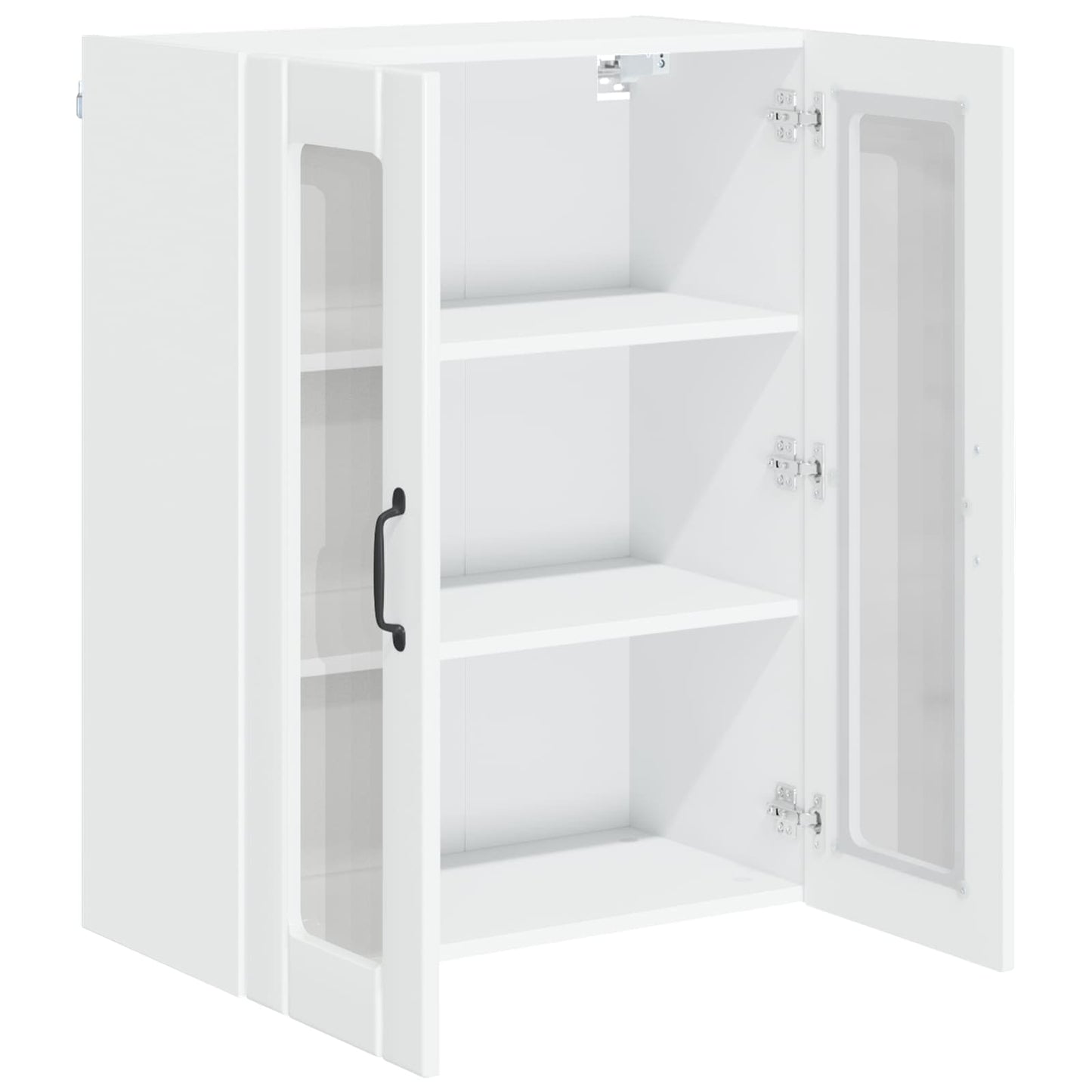 Wall Glass Cabinet LUCCA High Gloss White 60 x 31 x 80 cm