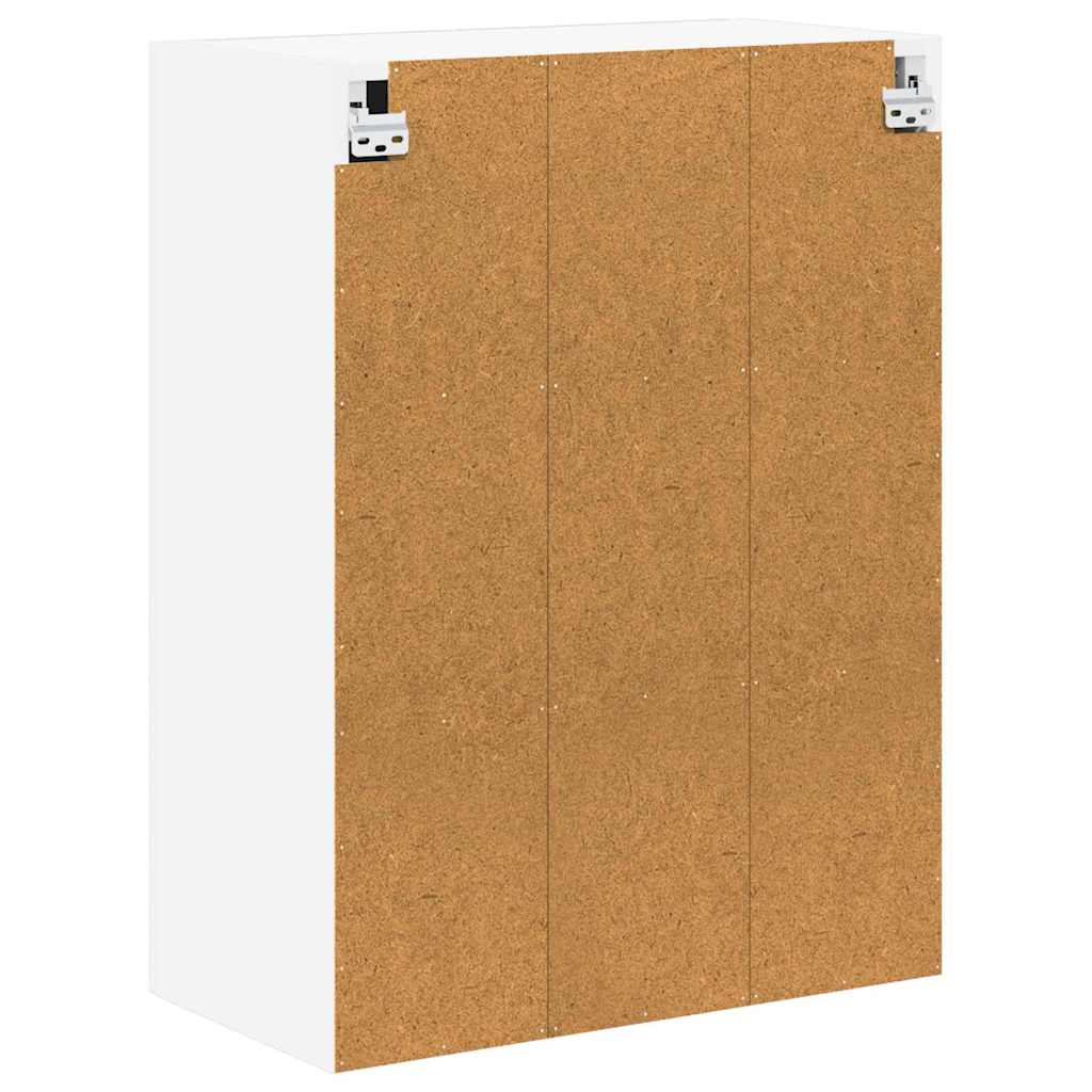 Wall Glass Cabinet LUCCA High Gloss White 60 x 31 x 80 cm