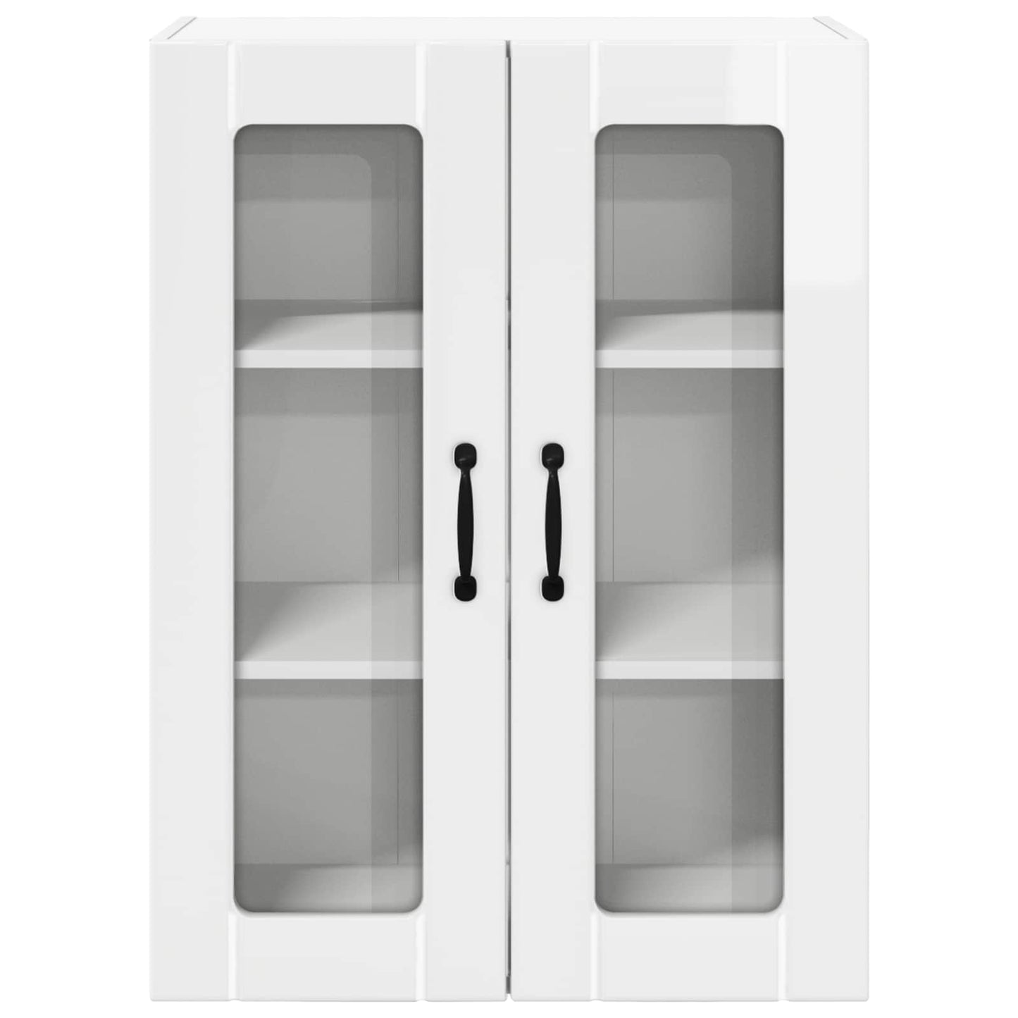 Wall Glass Cabinet LUCCA High Gloss White 60 x 31 x 80 cm
