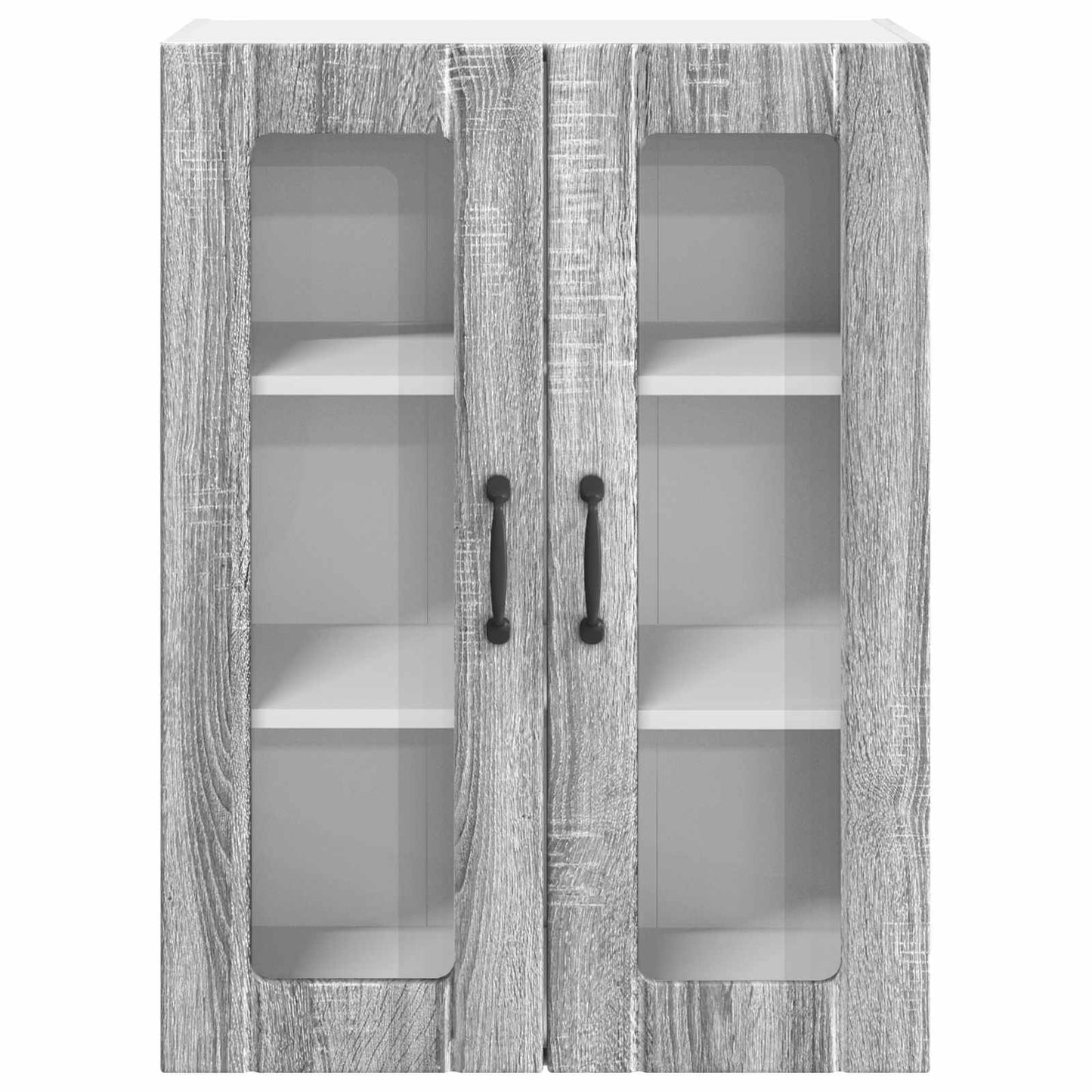 Wall Glass Cabinet LUCCA Grey Sonoma 60 x 31 x 80 cm