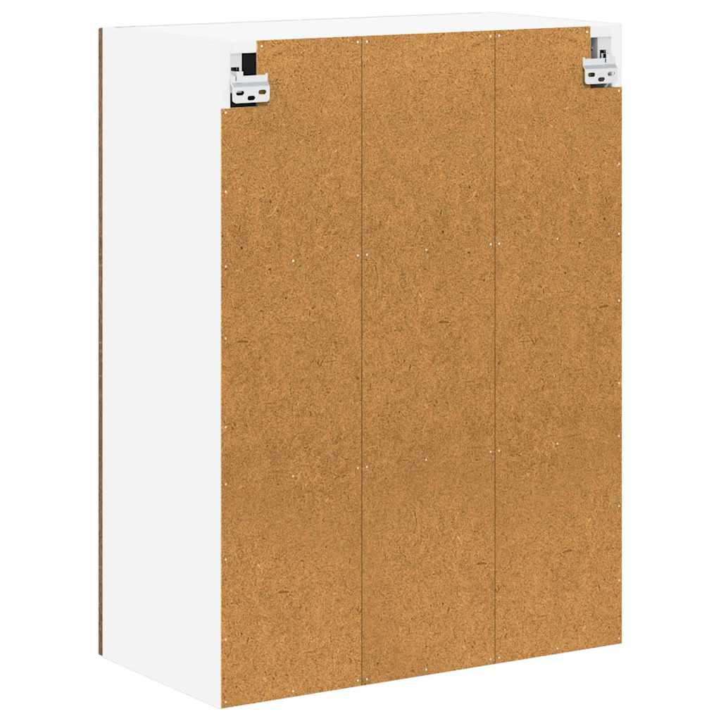 Wall Glass Cabinet LUCCA Brown Oak 60 x 31 x 80 cm