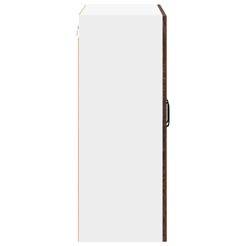 Wall Glass Cabinet LUCCA Brown Oak 60 x 31 x 80 cm