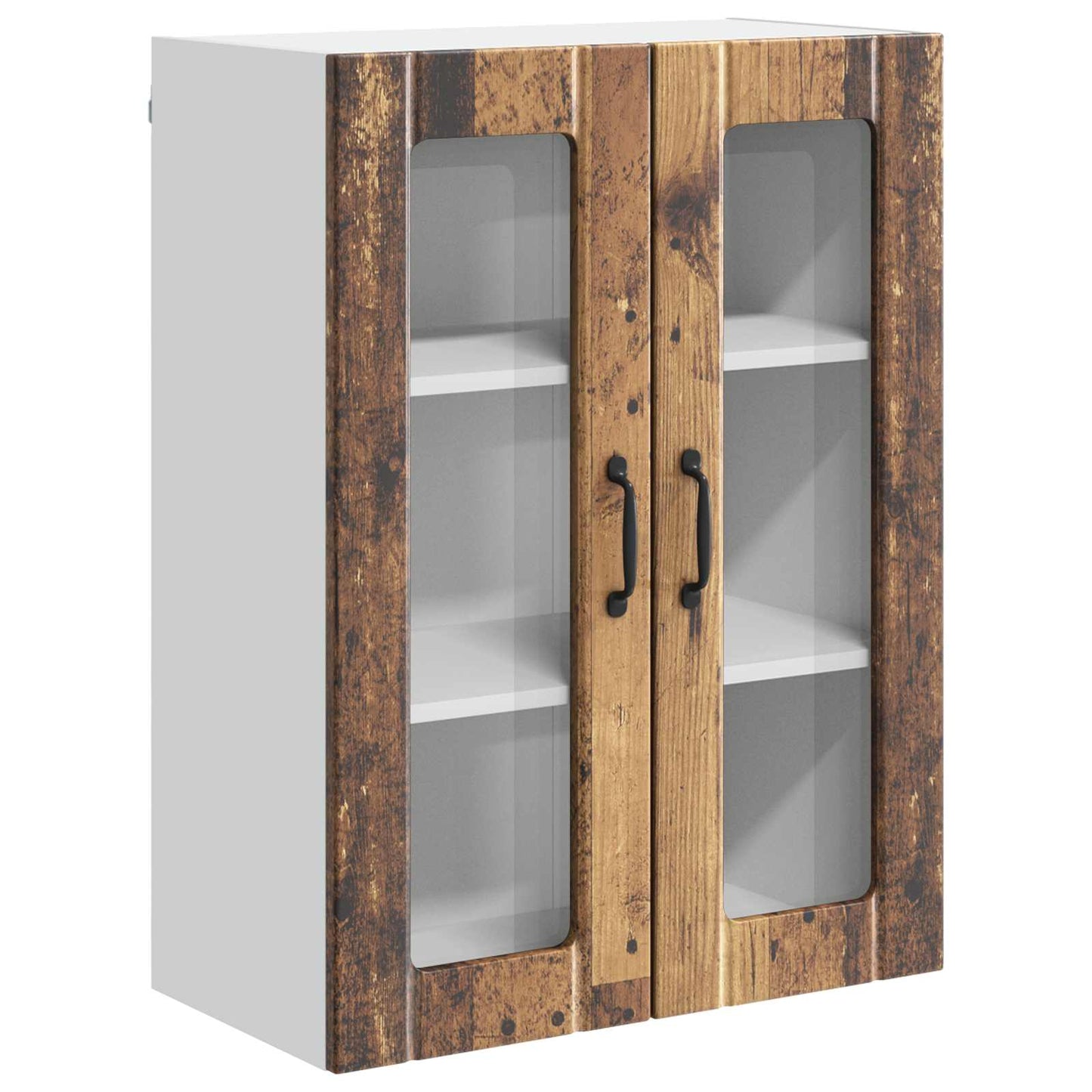 Wall Glass Cabinet LUCCA Old Wood 60 x 31 x 80 cm