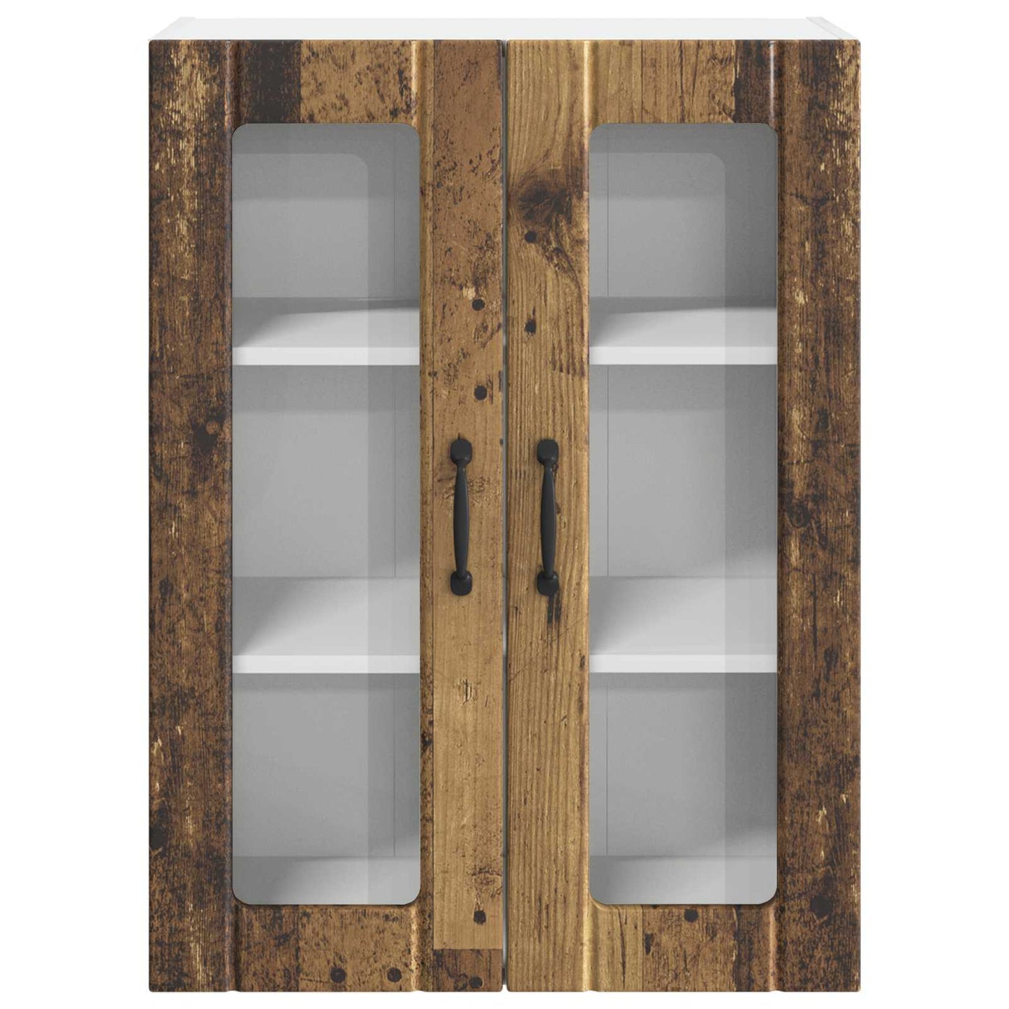 Wall Glass Cabinet LUCCA Old Wood 60 x 31 x 80 cm