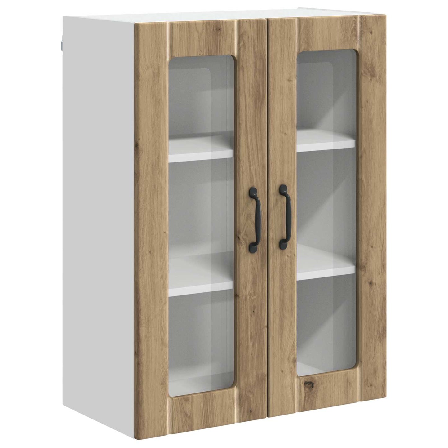 Wall Glass Cabinet LUCCA Artisan Oak 60 x 31 x 80 cm
