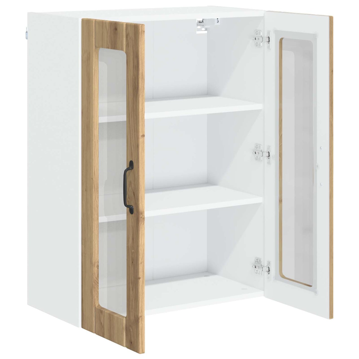 Wall Glass Cabinet LUCCA Artisan Oak 60 x 31 x 80 cm