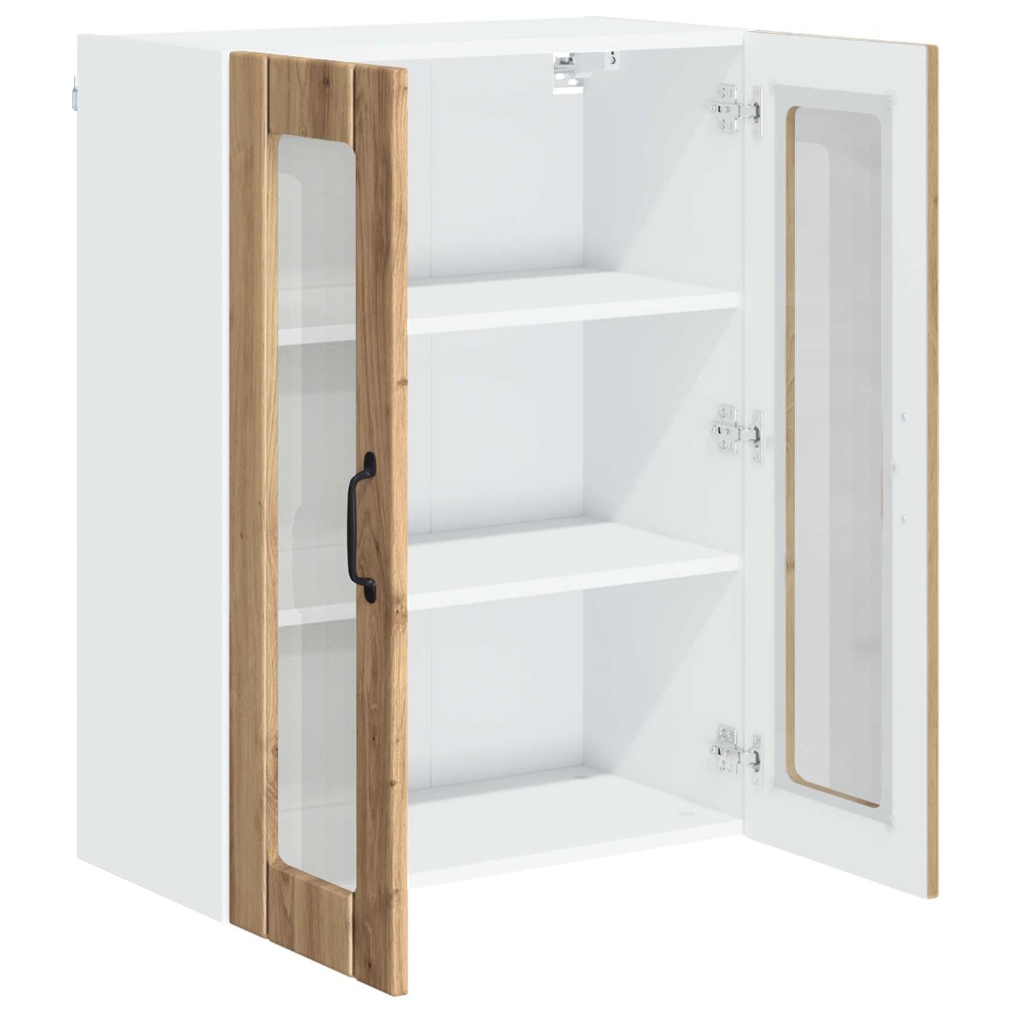 Wall Glass Cabinet LUCCA Artisan Oak 60 x 31 x 80 cm