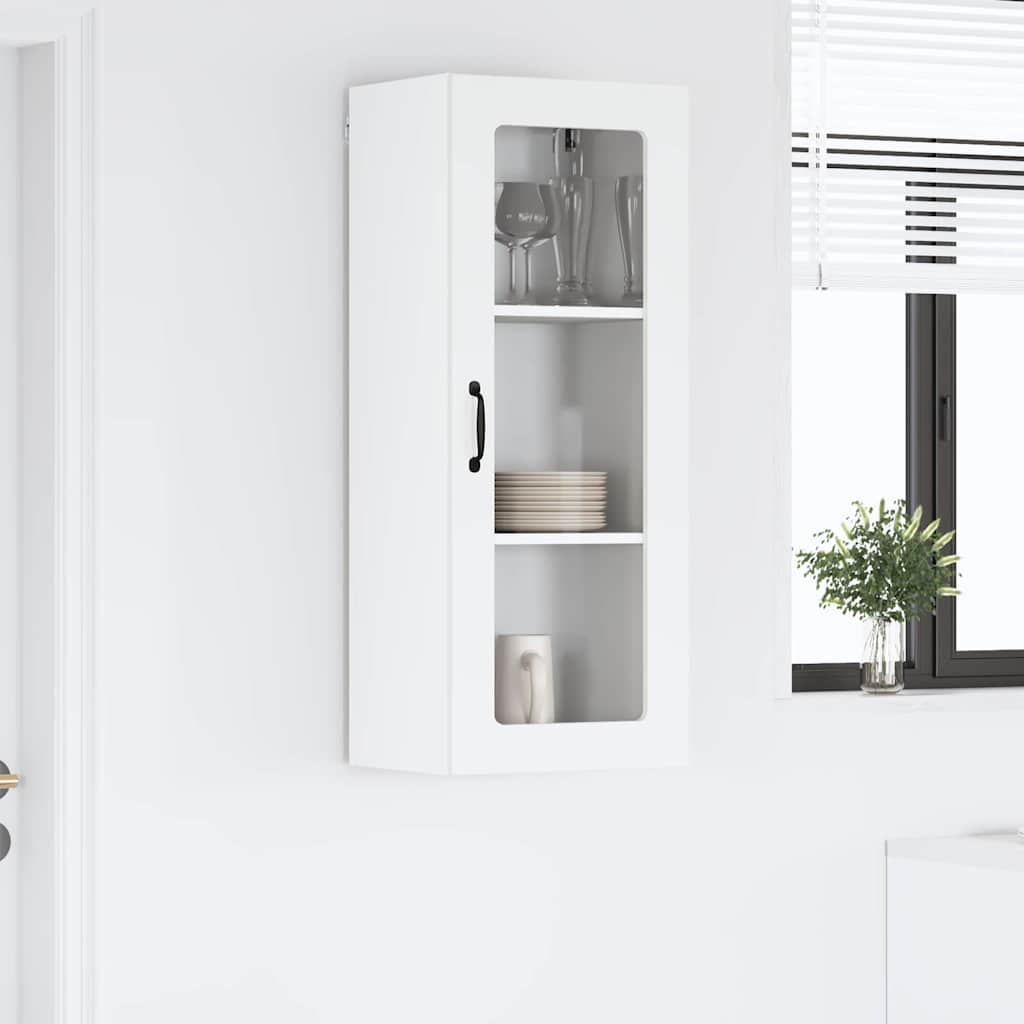 Wall Glass Cabinet LUCCA White 40 x 31 x 100 cm Engineered Wood