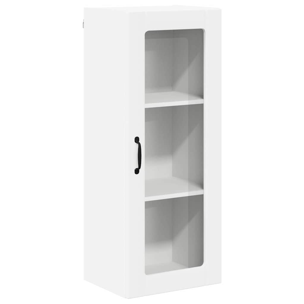 Wall Glass Cabinet LUCCA White 40 x 31 x 100 cm Engineered Wood