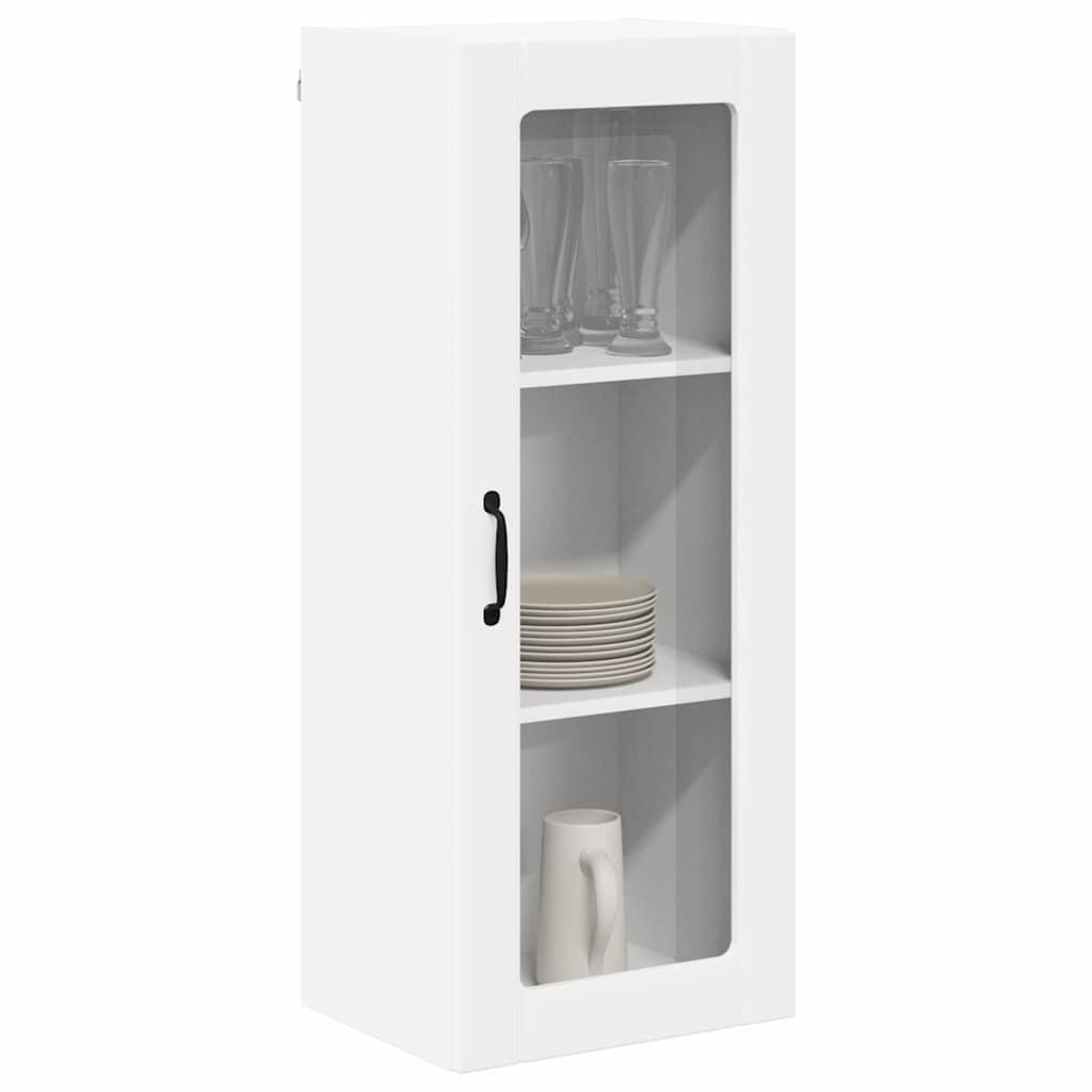 Wall Glass Cabinet LUCCA White 40 x 31 x 100 cm Engineered Wood