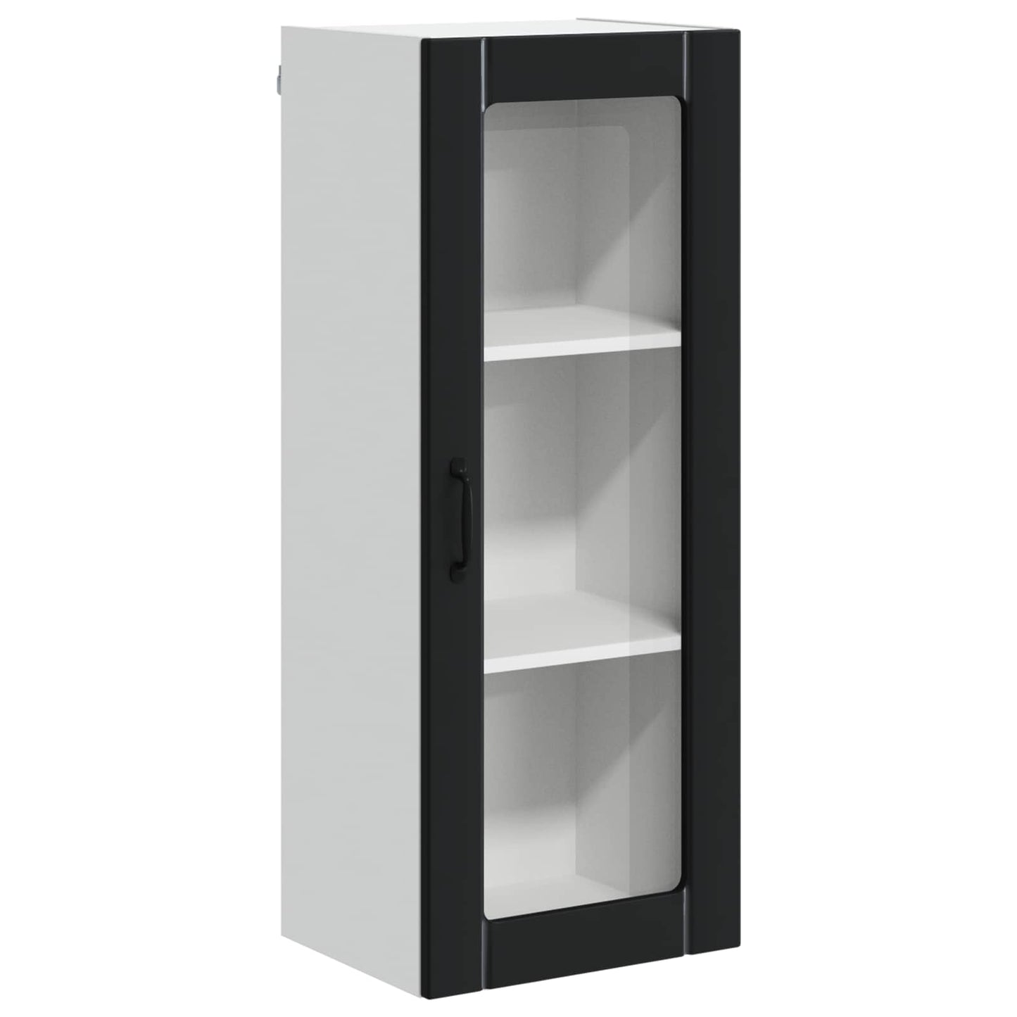 Wall Glass Cabinet LUCCA Black 40 x 31 x 100 cm Engineered Wood