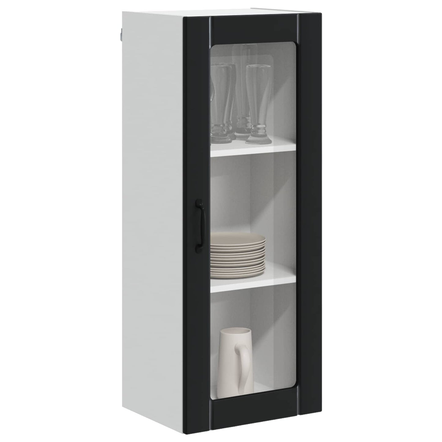 Wall Glass Cabinet LUCCA Black 40 x 31 x 100 cm Engineered Wood