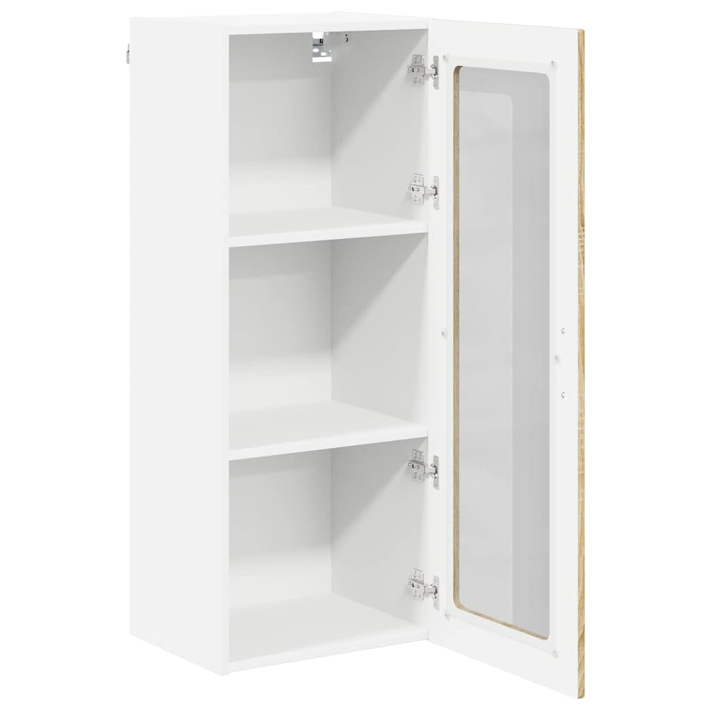 Wall Glass Cabinet LUCCA Sonoma Oak 40 x 31 x 100 cm