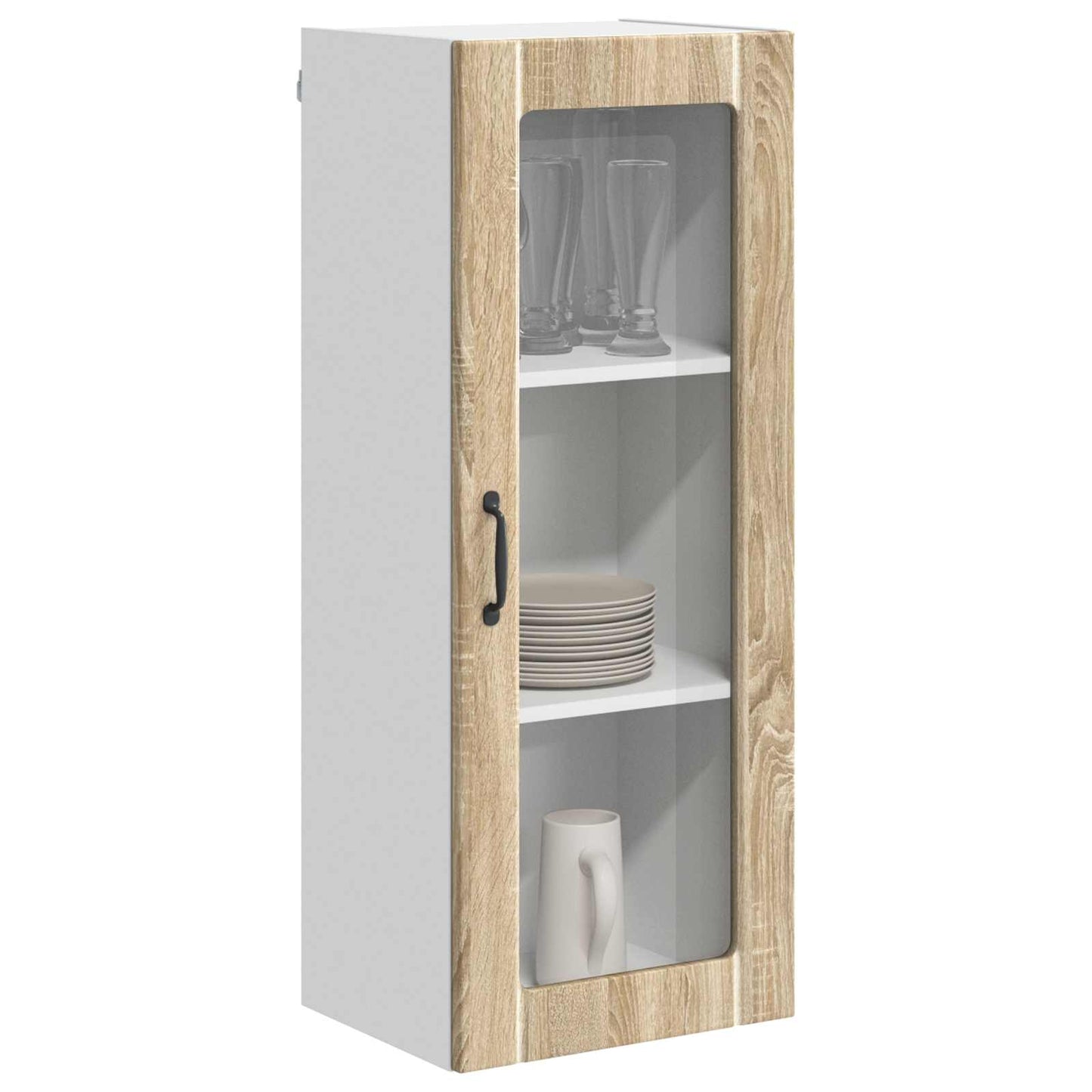 Wall Glass Cabinet LUCCA Sonoma Oak 40 x 31 x 100 cm